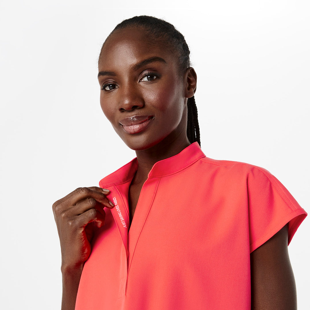 Women's Rafaela Oversized Scrub Top™ Fiery Coral · FIGS