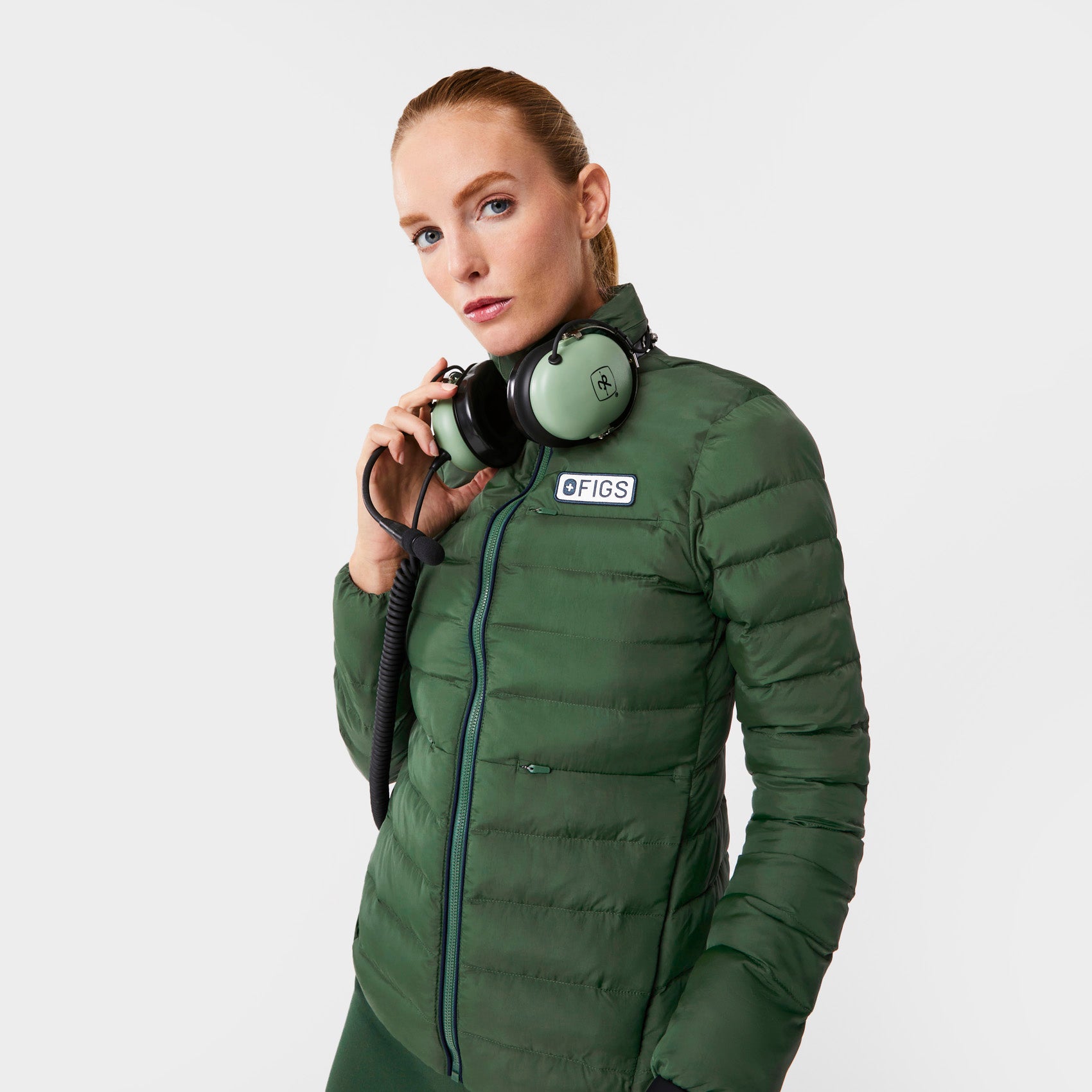 Women s On Shift Packable Puffer Jacket British Racing Green FIGS