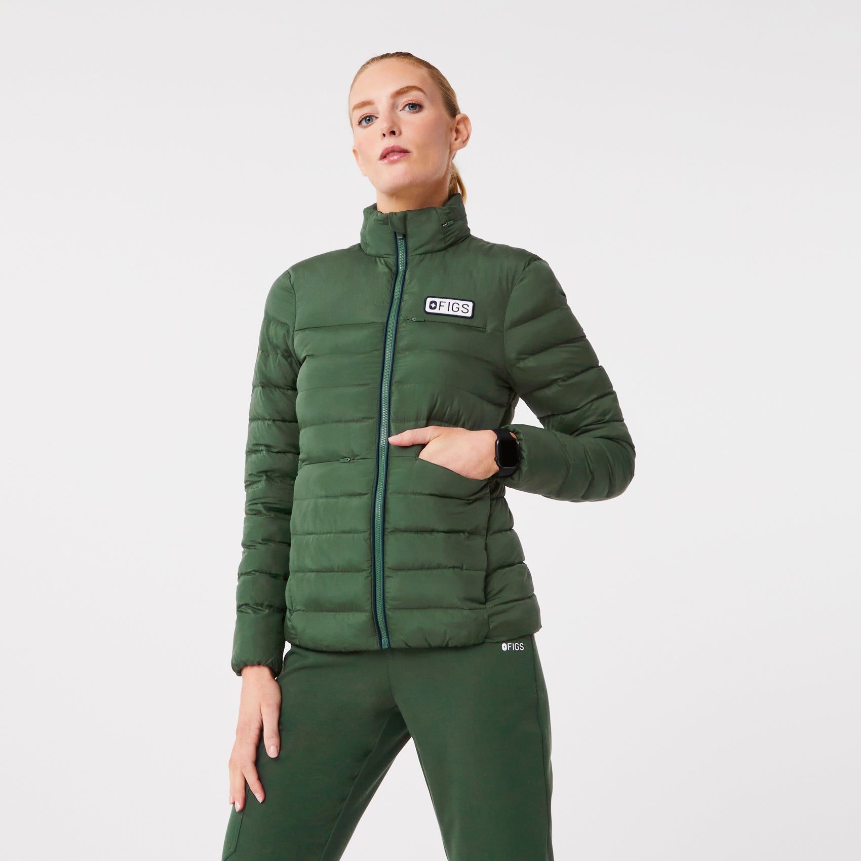 Racing green padded new arrivals jacket