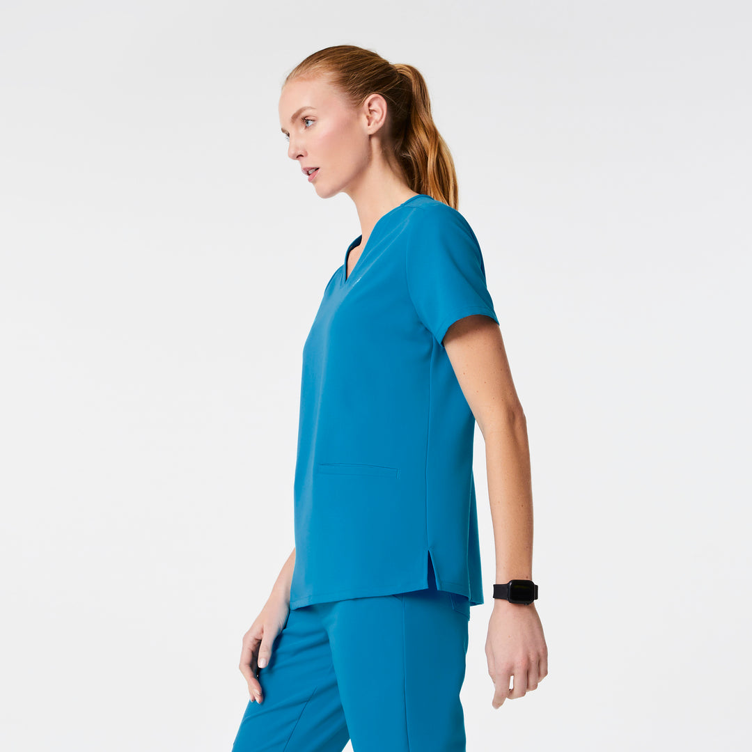 Women's Casma ThreePocket Scrub Top™ Extreme Blue · FIGS