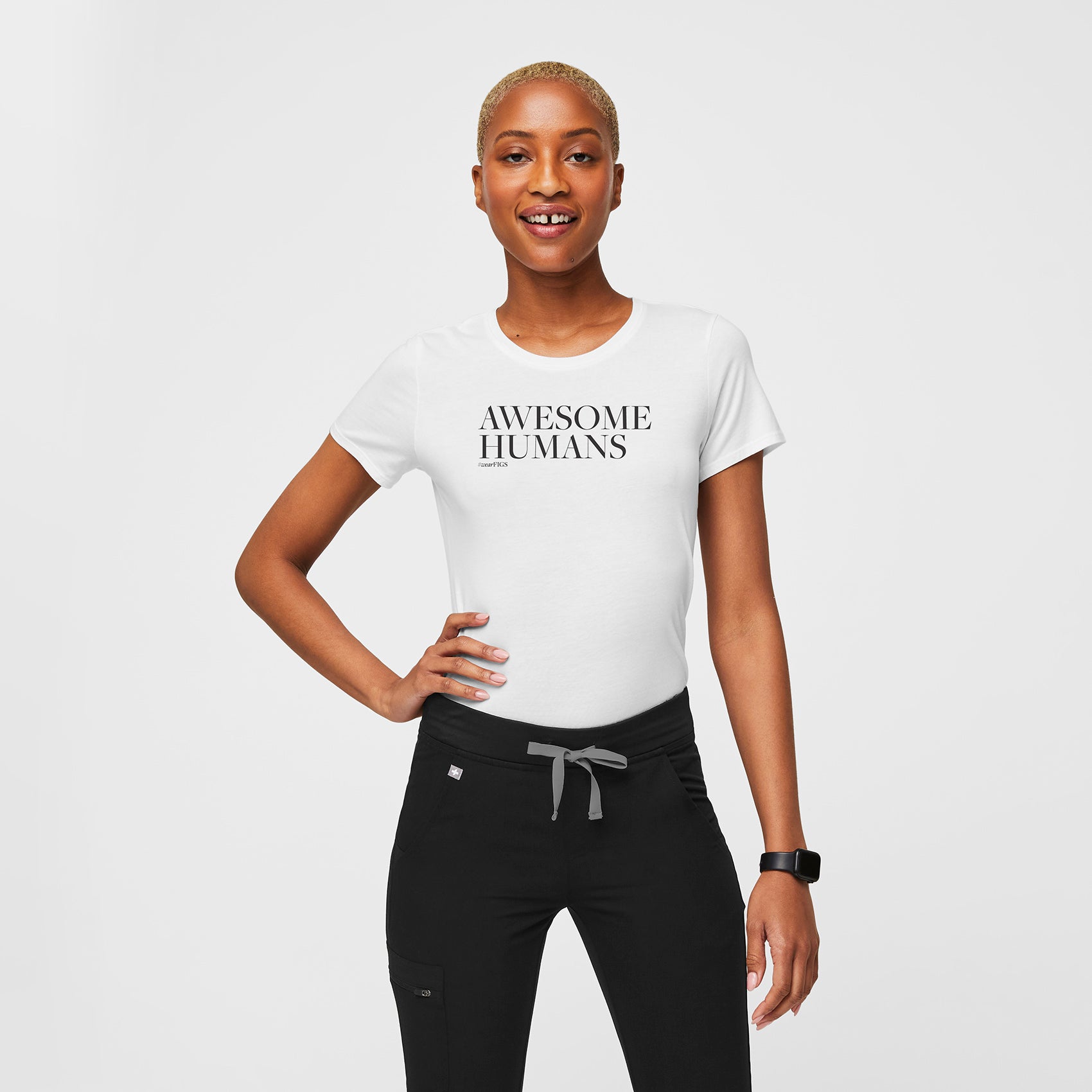 Women's Awesome Humans Supersoft Shortsleeve Underscrub · FIGS