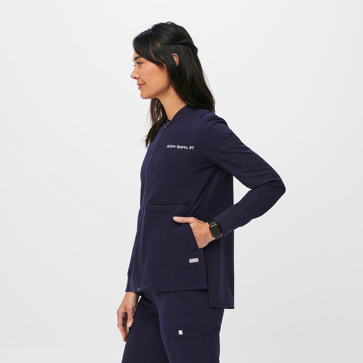 Women's Bellery Scrub Jacket Navy · FIGS