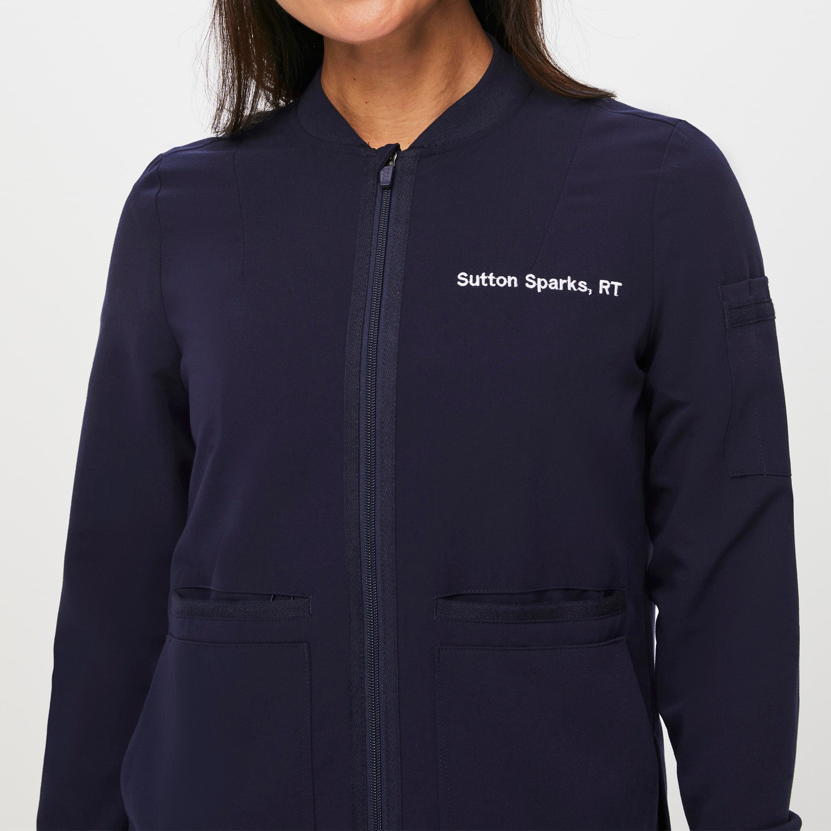Women's Bellery Scrub Jacket Navy · FIGS