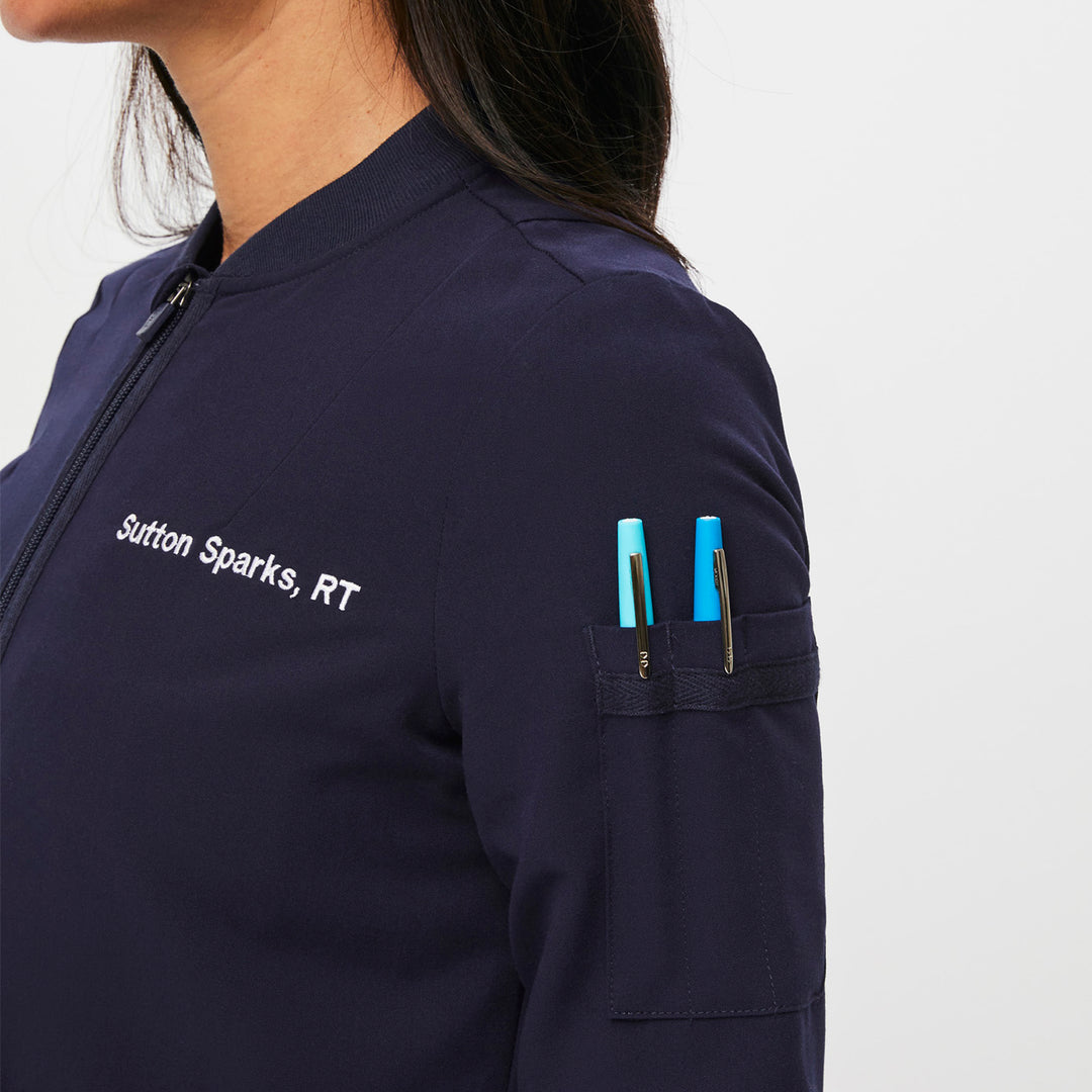 Women's Bellery Scrub Jacket Navy · FIGS