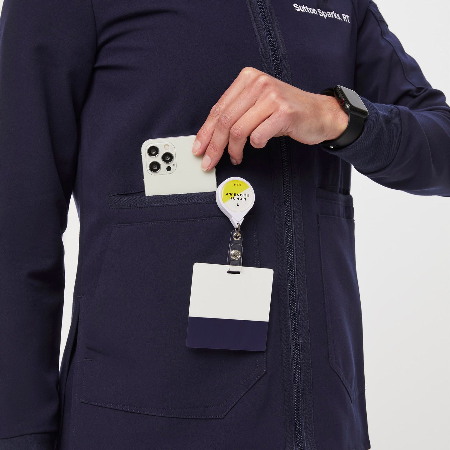 Women's Bellery Scrub Jacket Navy · FIGS