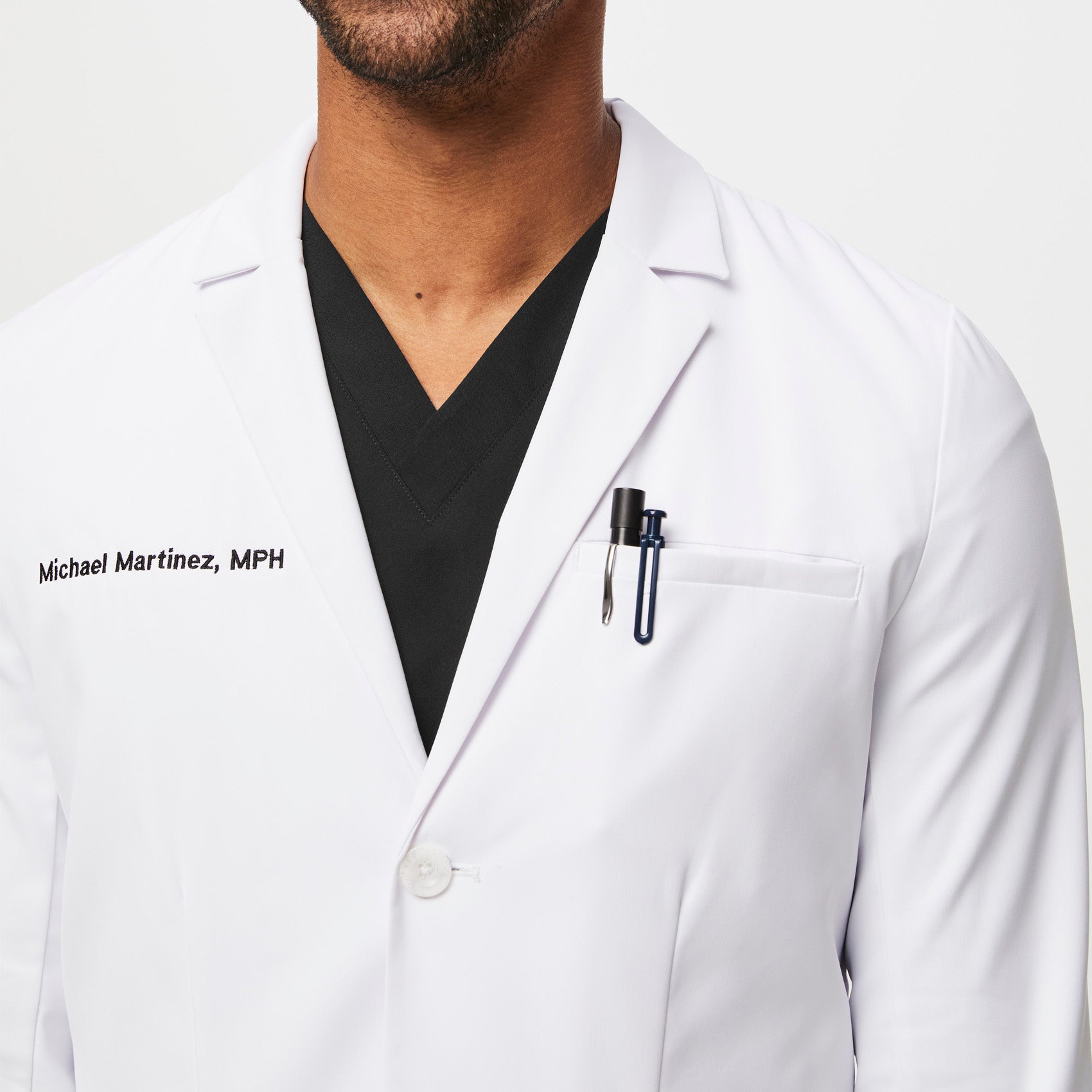 White coat embroidery on sale