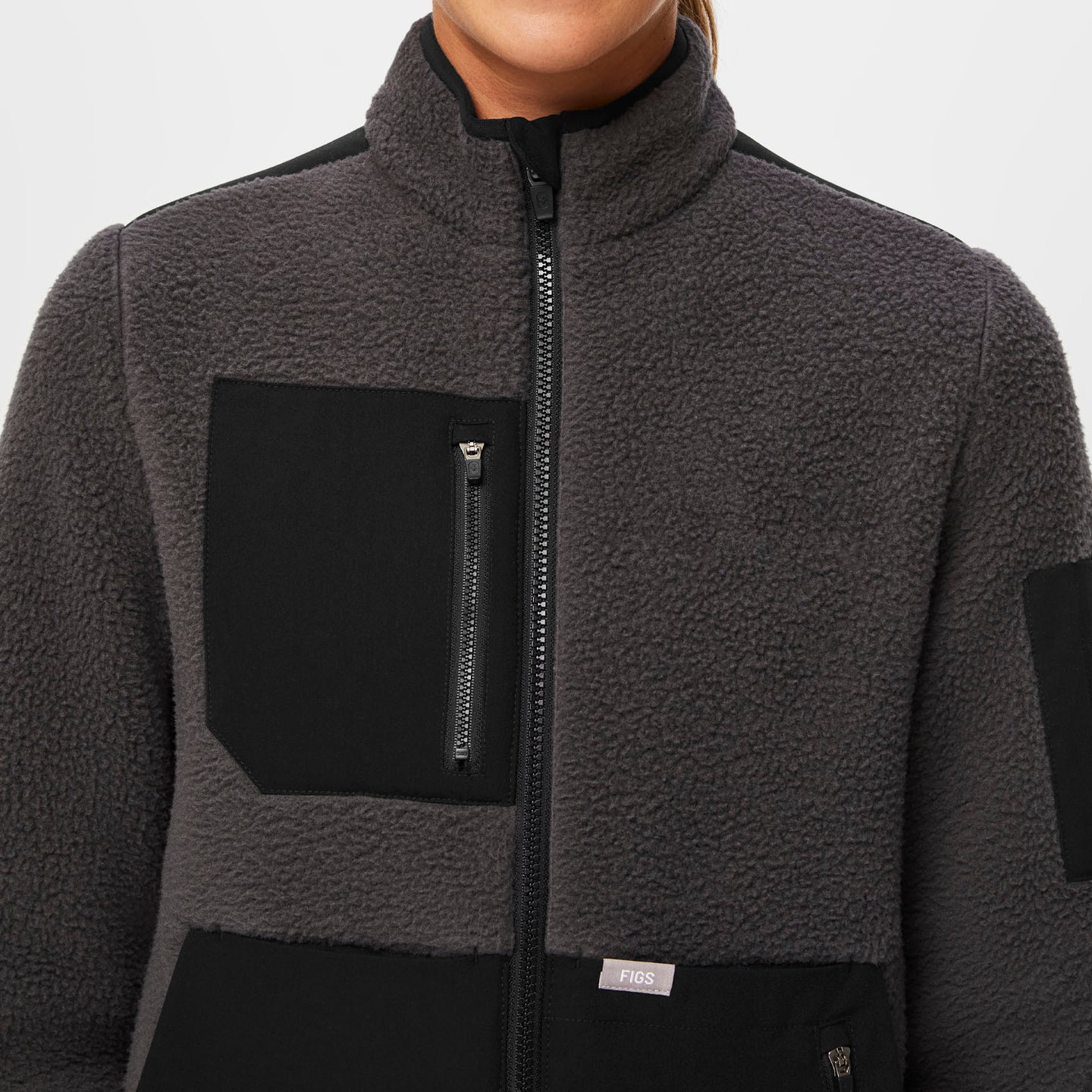 Women’s OnShift Sherpa Jacket™ Dark Charcoal · FIGS