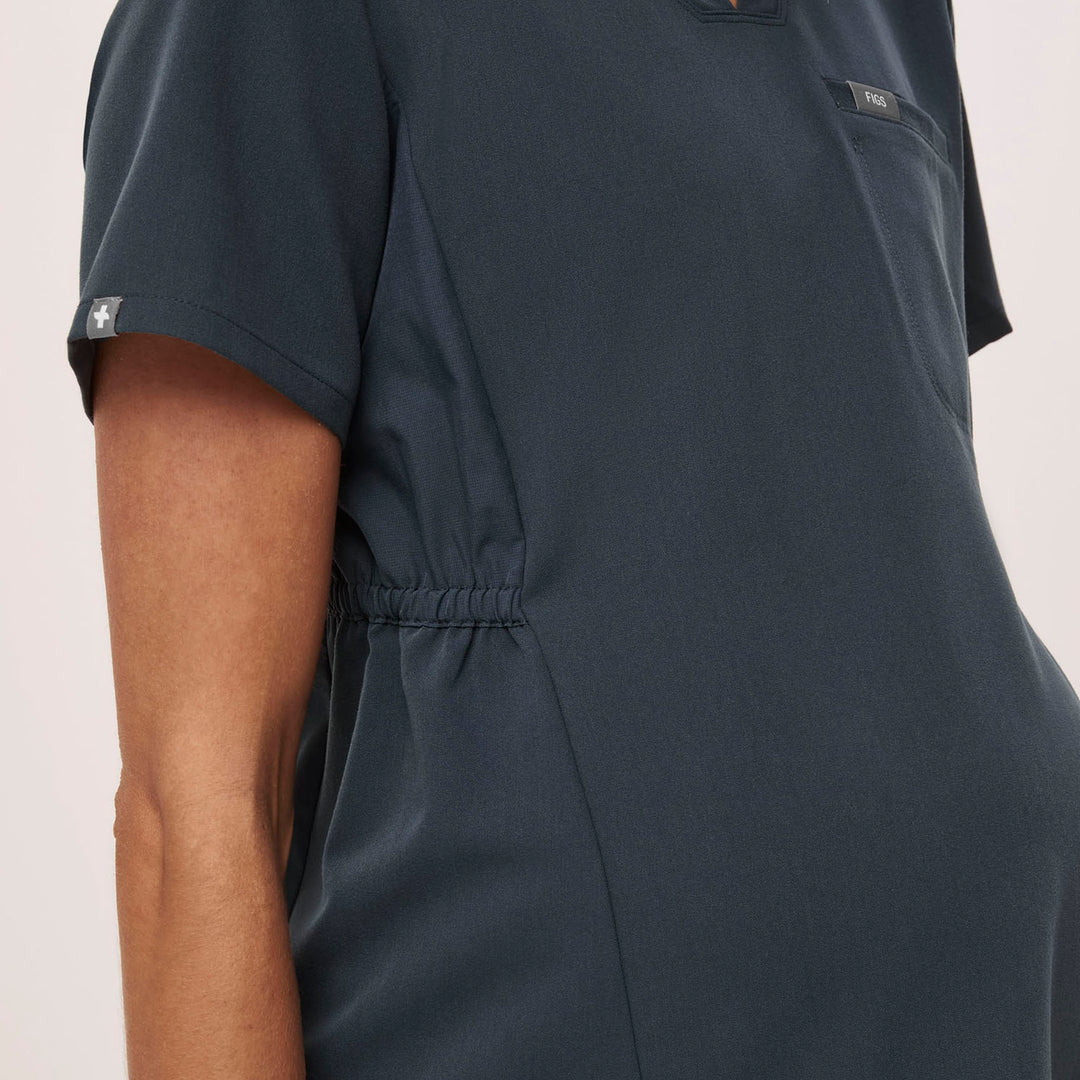 Women’s Octavia Maternity Scrub Top Dark Harbor · FIGS