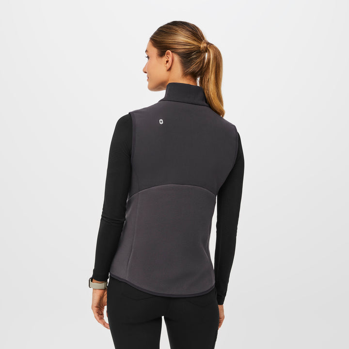 Women's OnShift™ Fleece Vest Deep Charcoal · FIGS