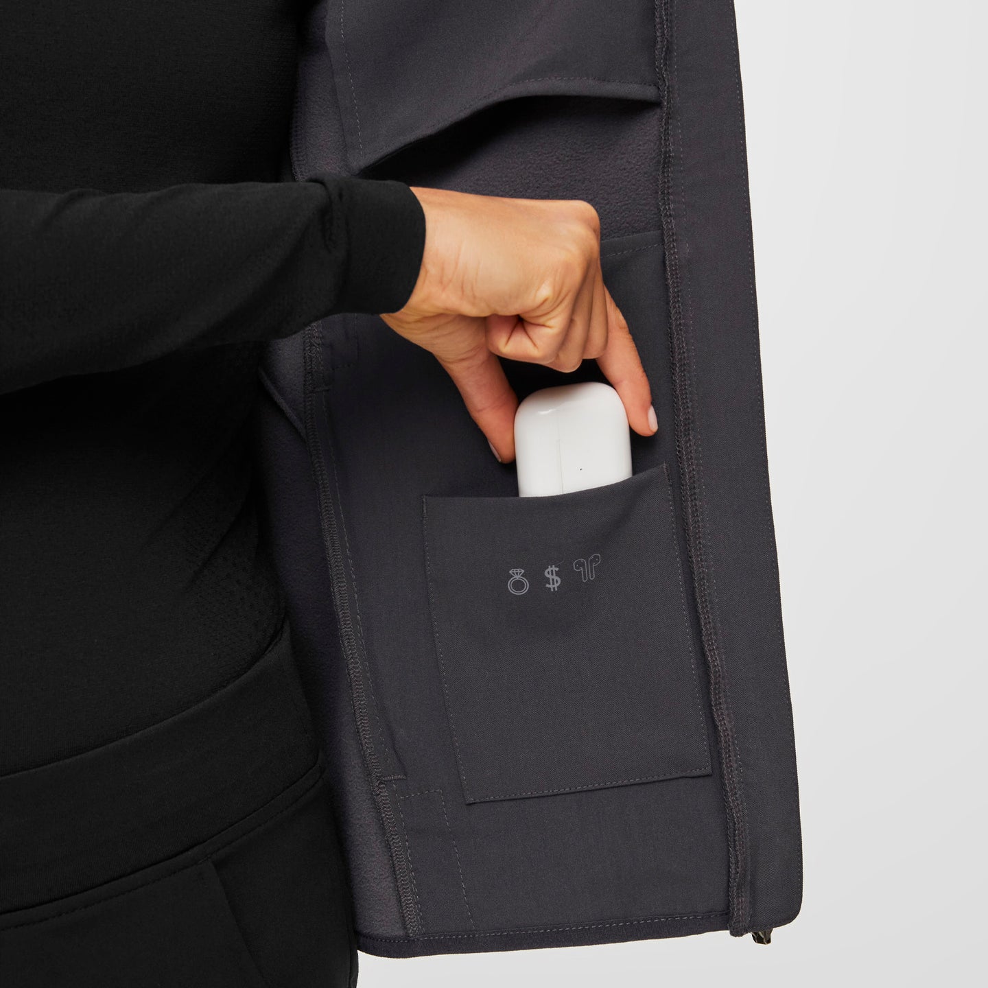 Women's OnShift™ Fleece Vest Deep Charcoal · FIGS