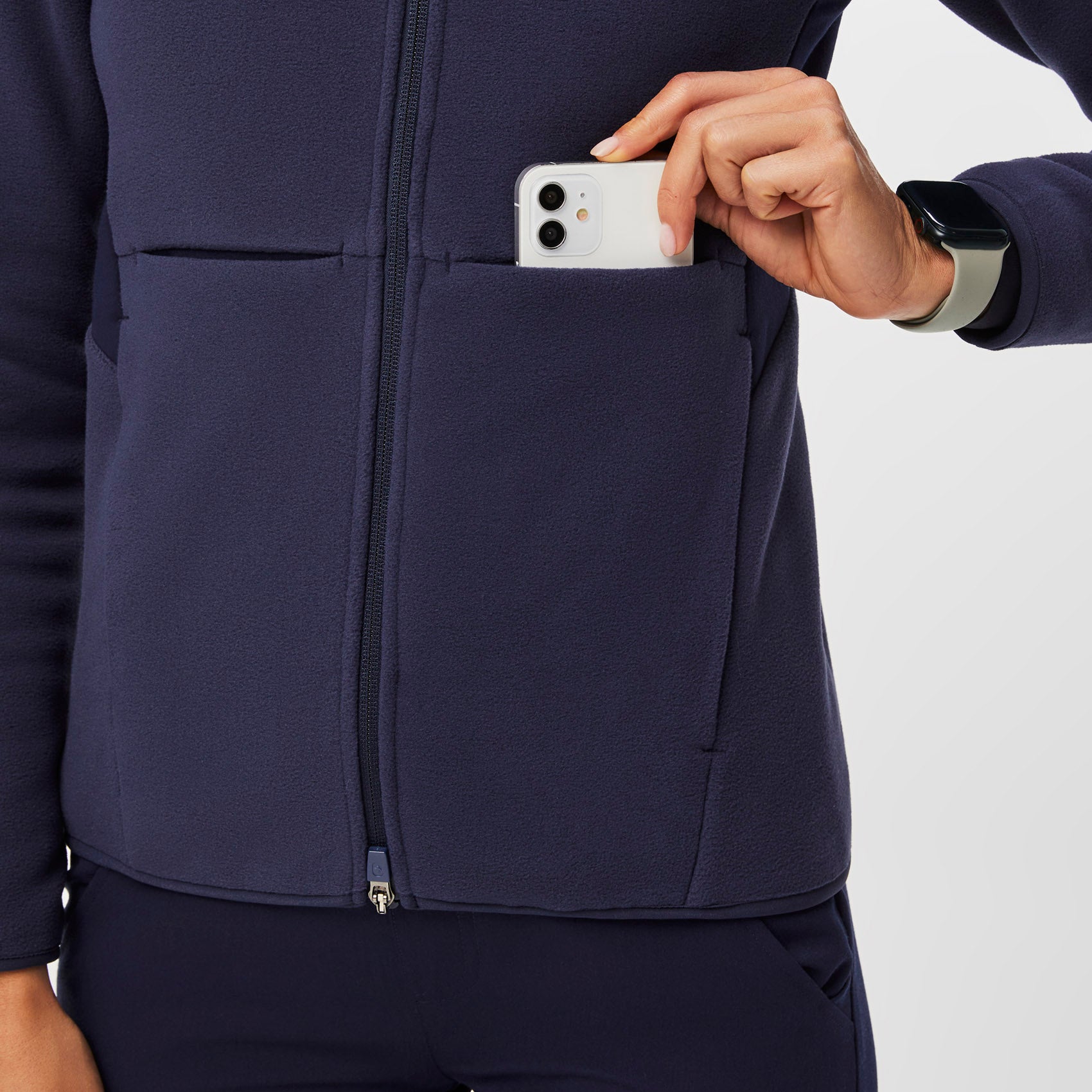 Women's OnShift Fleece Jacket™ Navy · FIGS