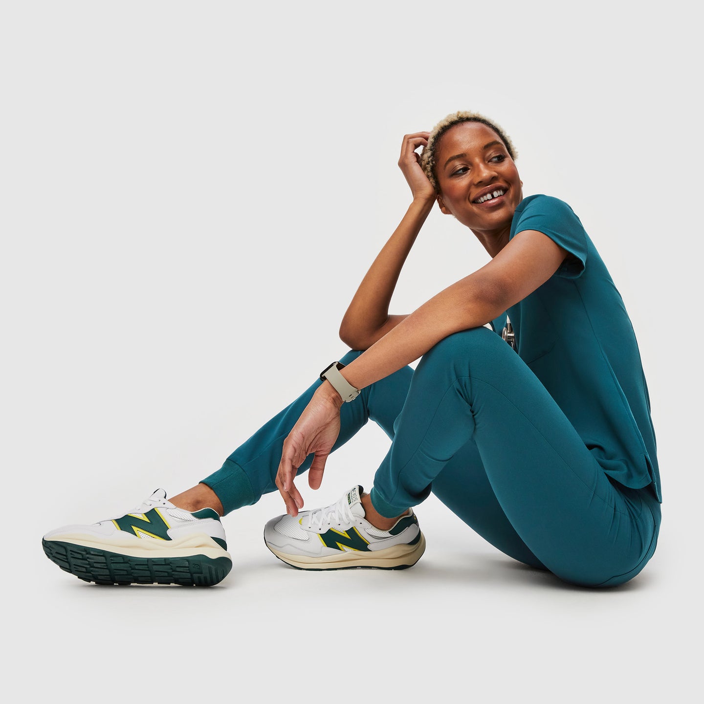 Unisex FIGS New Balance 5740 White/Caribbean Blue