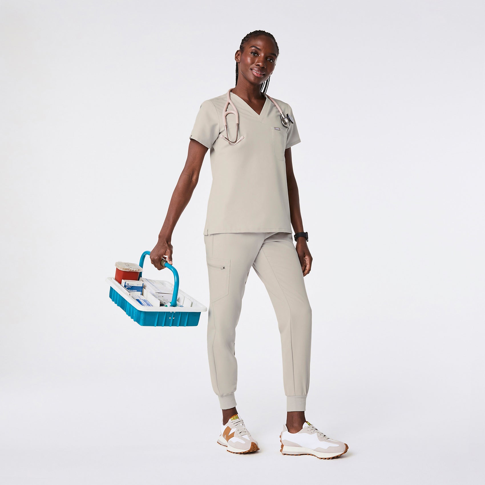 Women's Catarina OnePocket Scrub Top™ Bone · FIGS