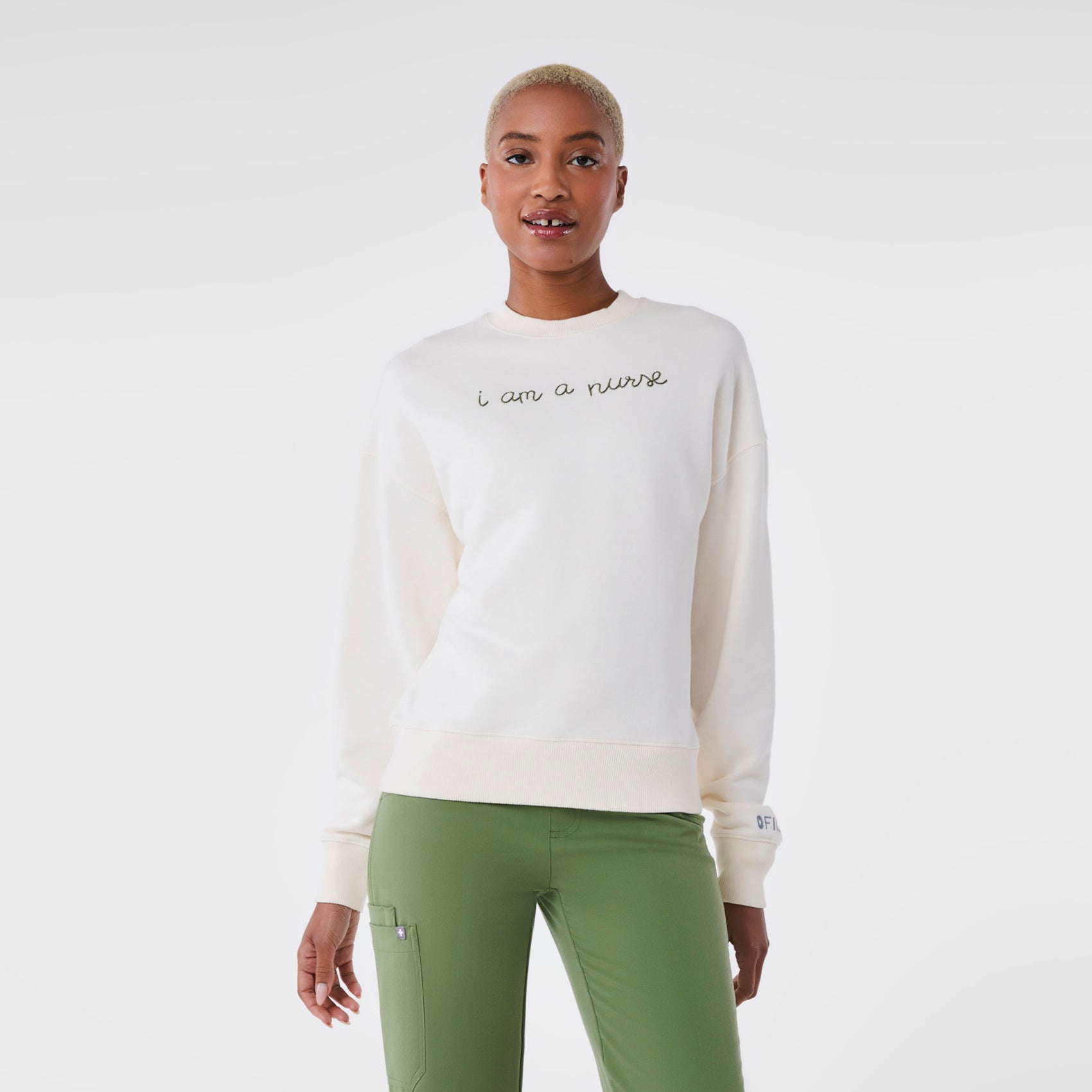 FIGS | Lingua Franca I Am A Nurse Cotton Sweatshirt