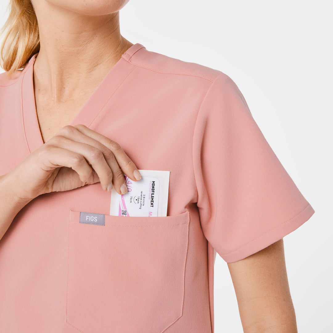 Women's Catarina OnePocket Scrub Top™ Pink Sand · FIGS