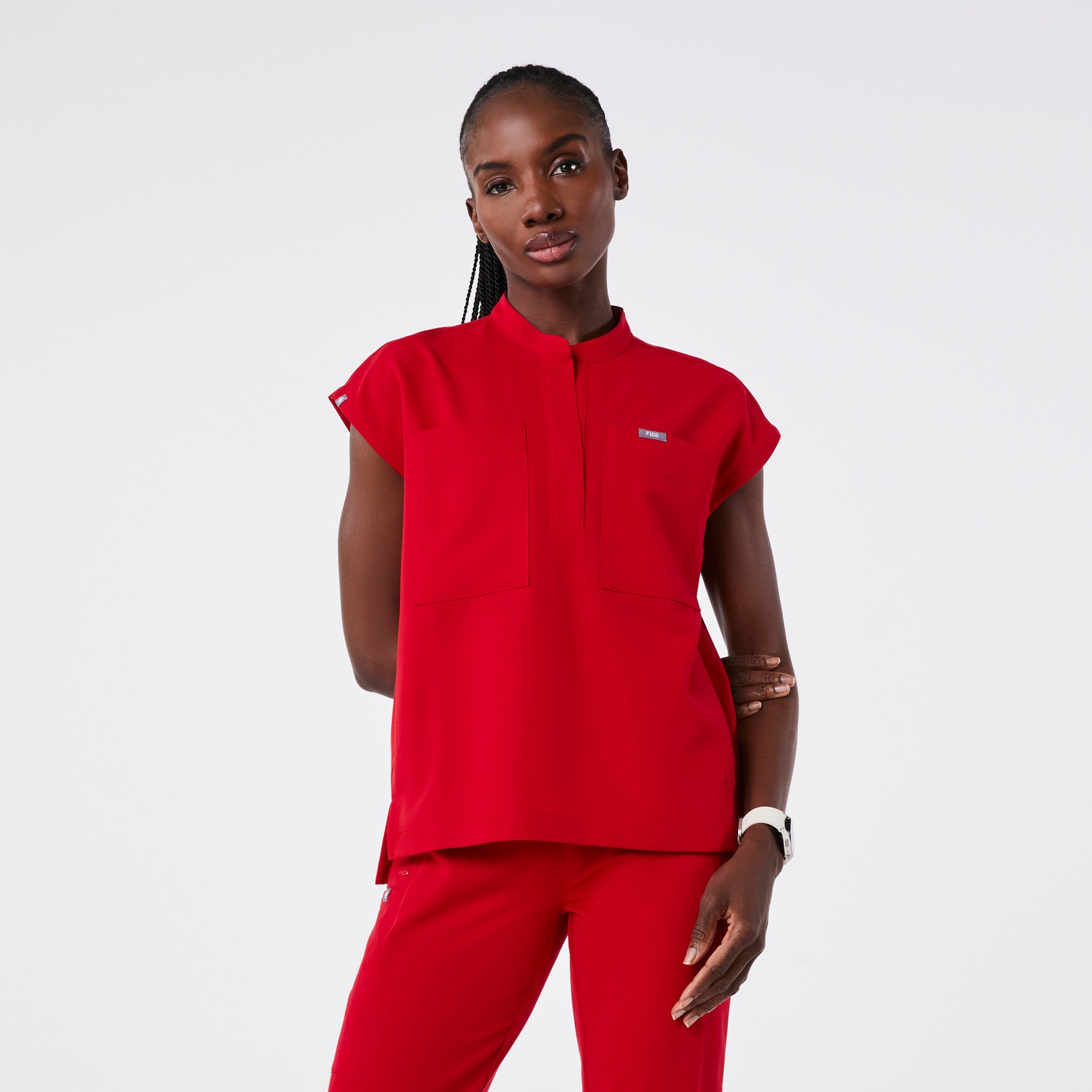 Women’s Payson Relaxed Henley Scrub Top · FIGS