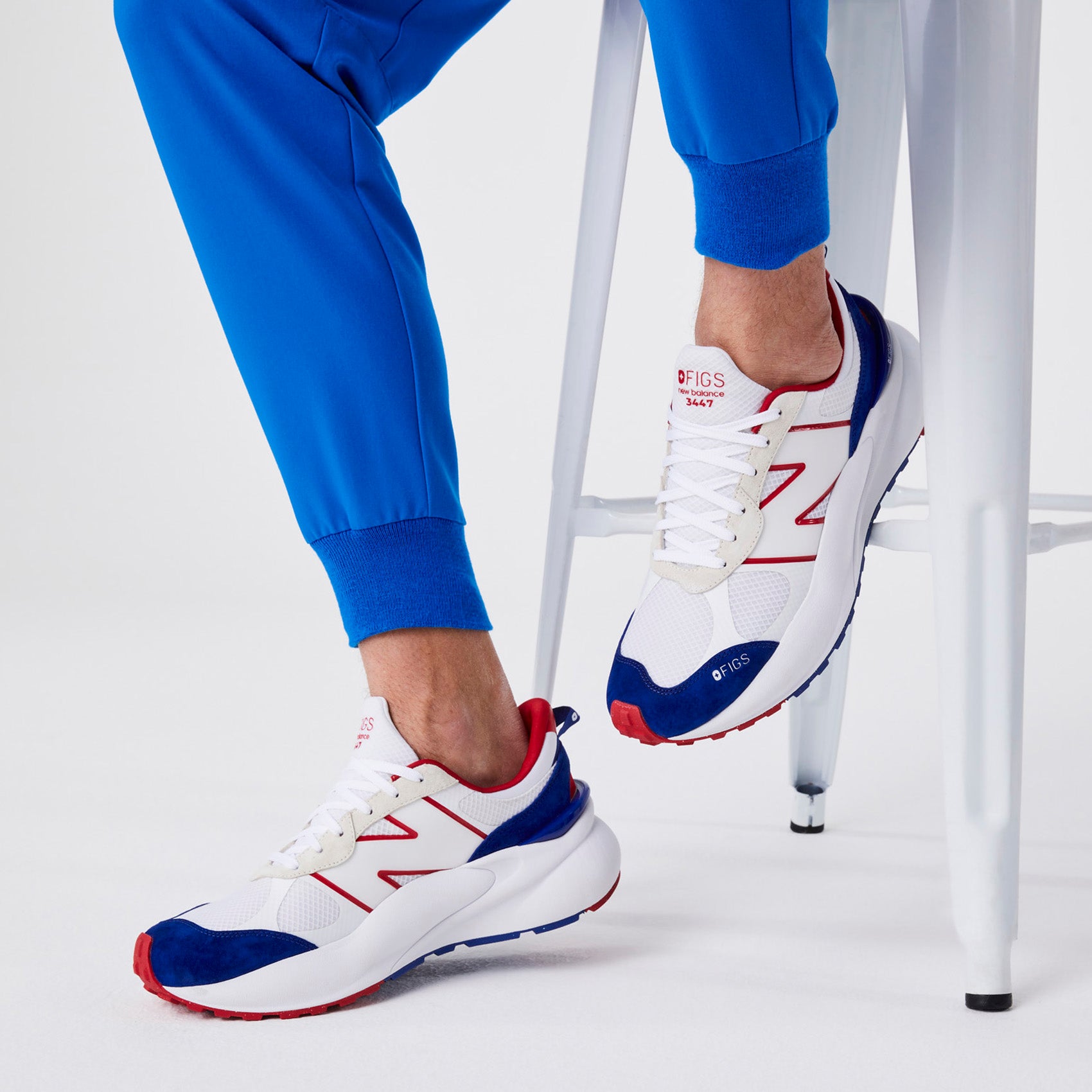 Unisex FIGS New Balance 3447 White