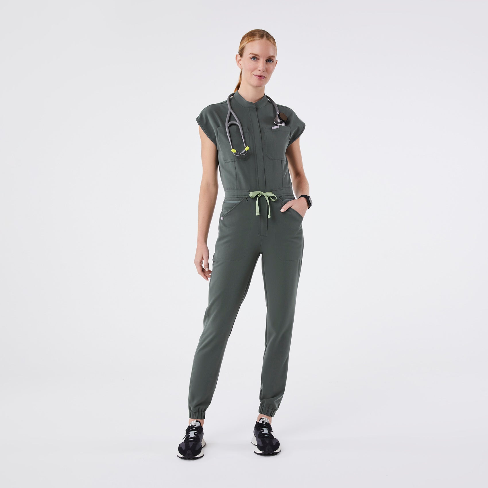 Women’s Rafaela Cargo ScrubJumpsuit™ Bonsai · FIGS