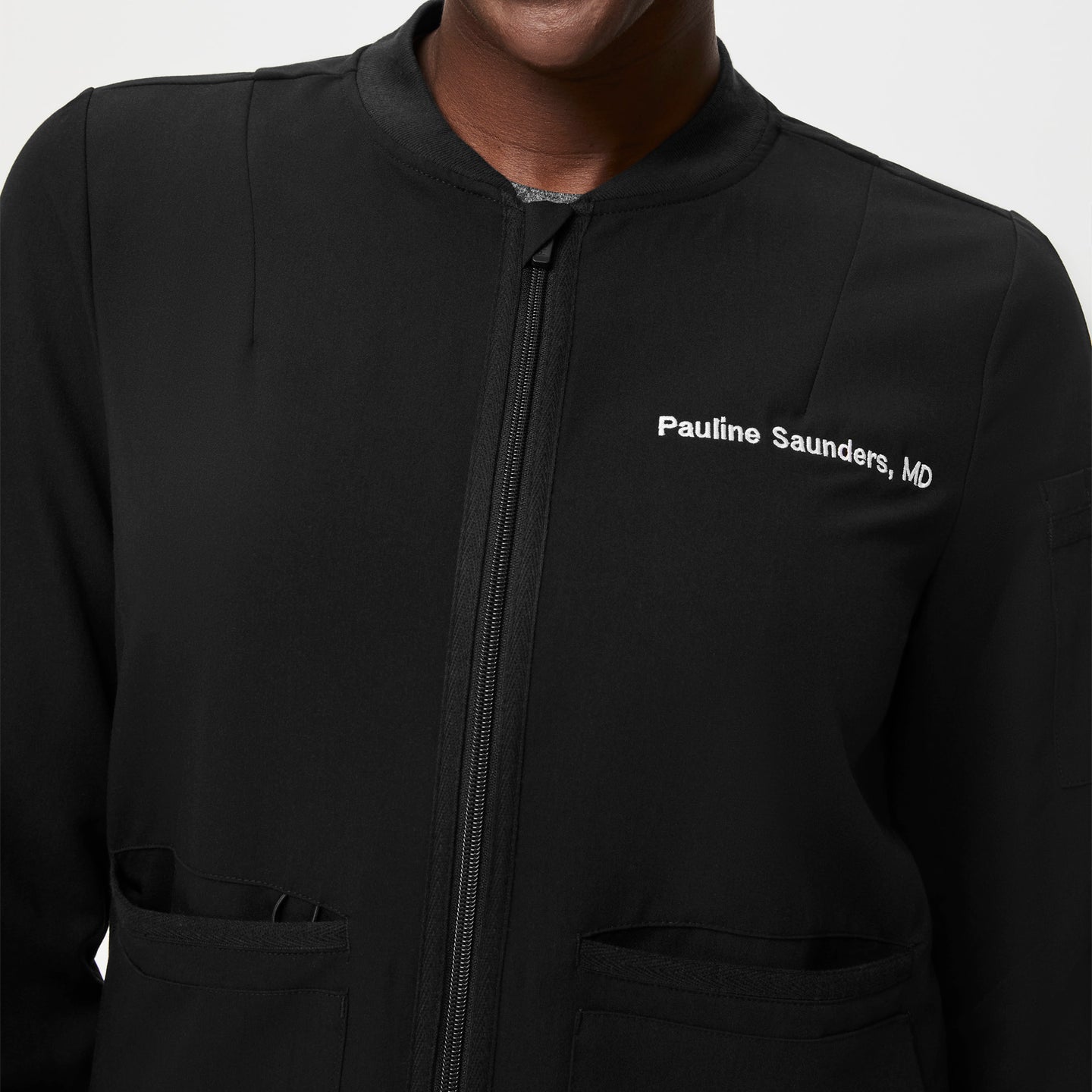 Women's Bellery Scrub Jacket Black · FIGS