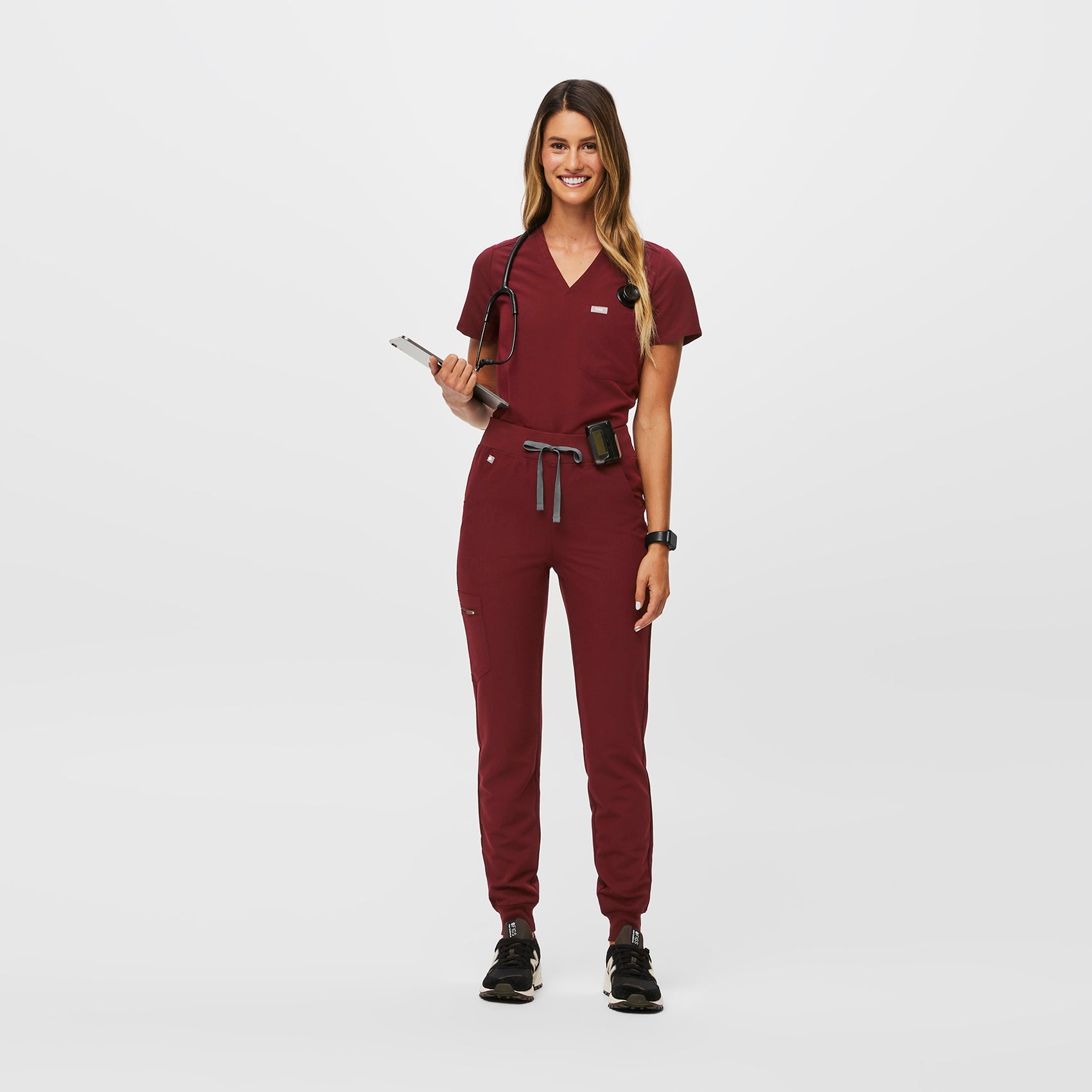 Figs burgundy clearance scrub top