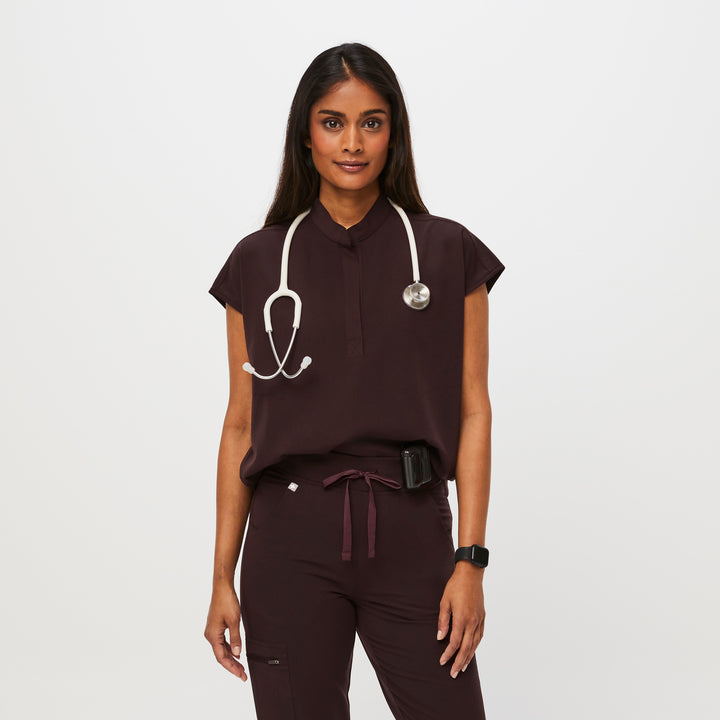 Women's Rafaela™ Oversized Scrub Top Espresso · FIGS