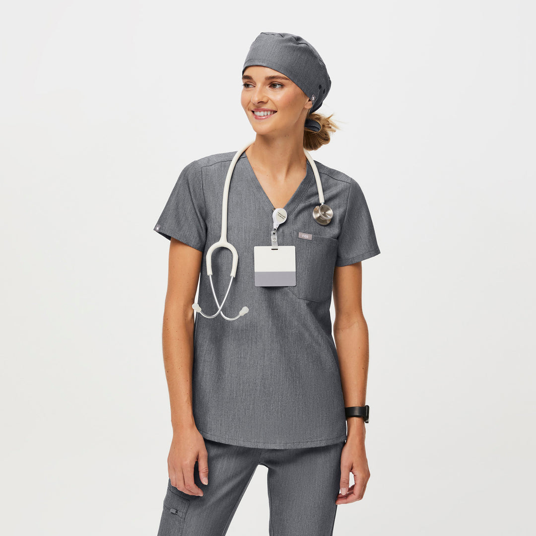 Modern Classic Scrub Cap with Buttonholes - Graphite · FIGS