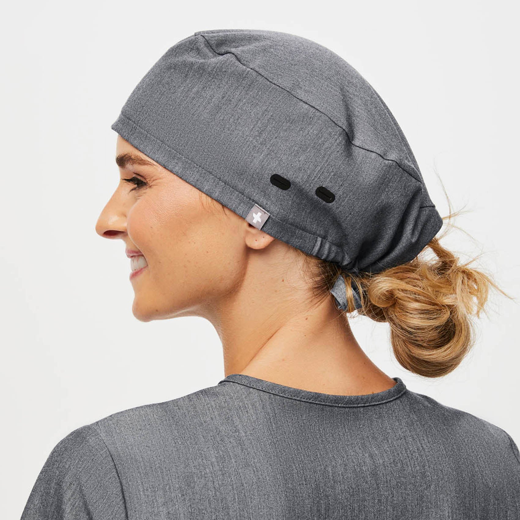 Modern Classic Scrub Cap with Buttonholes - Graphite · FIGS