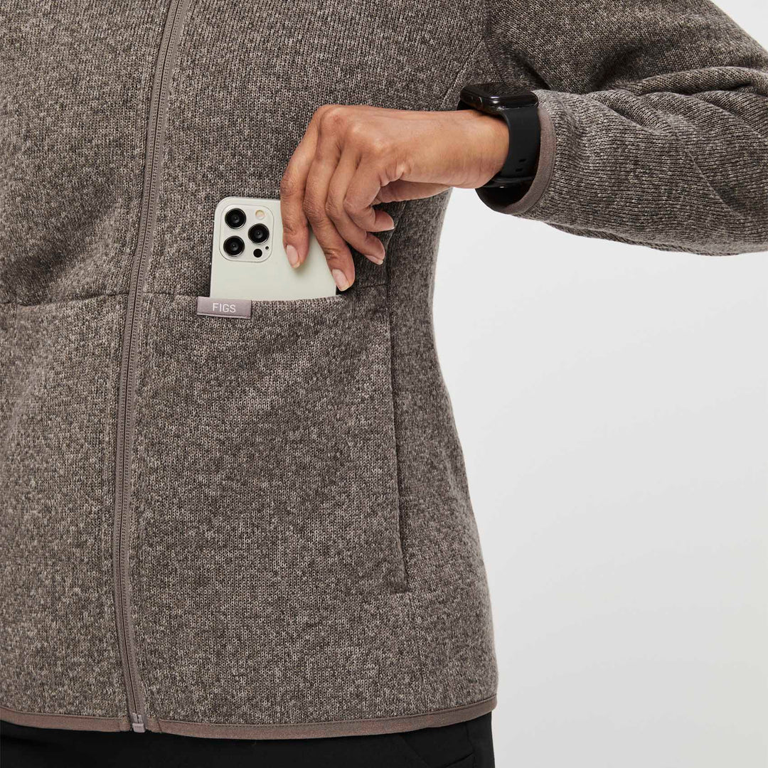 Women’s OnShift™ Sweater Knit Jacket Cacao · FIGS