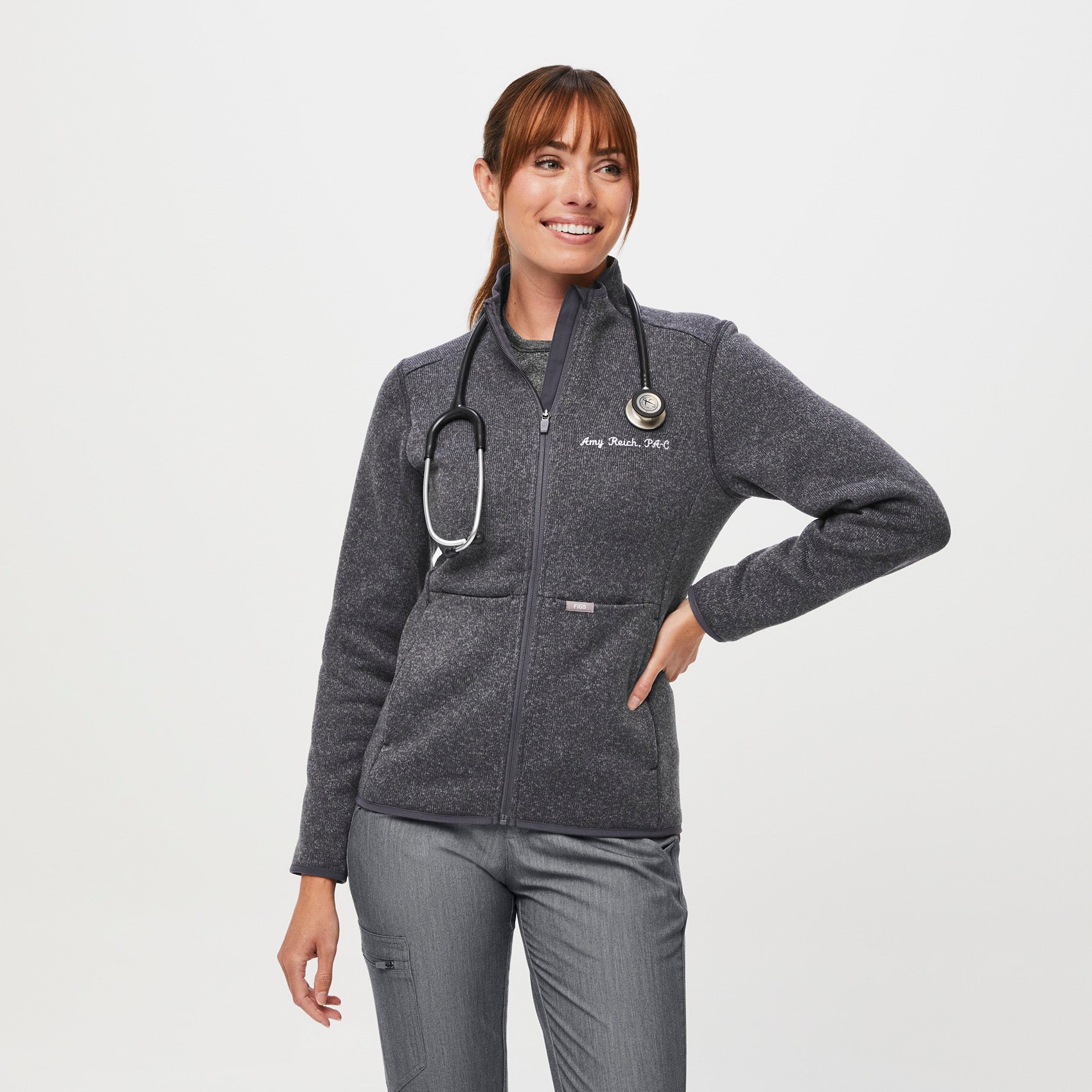 Grey knit cheap jacket