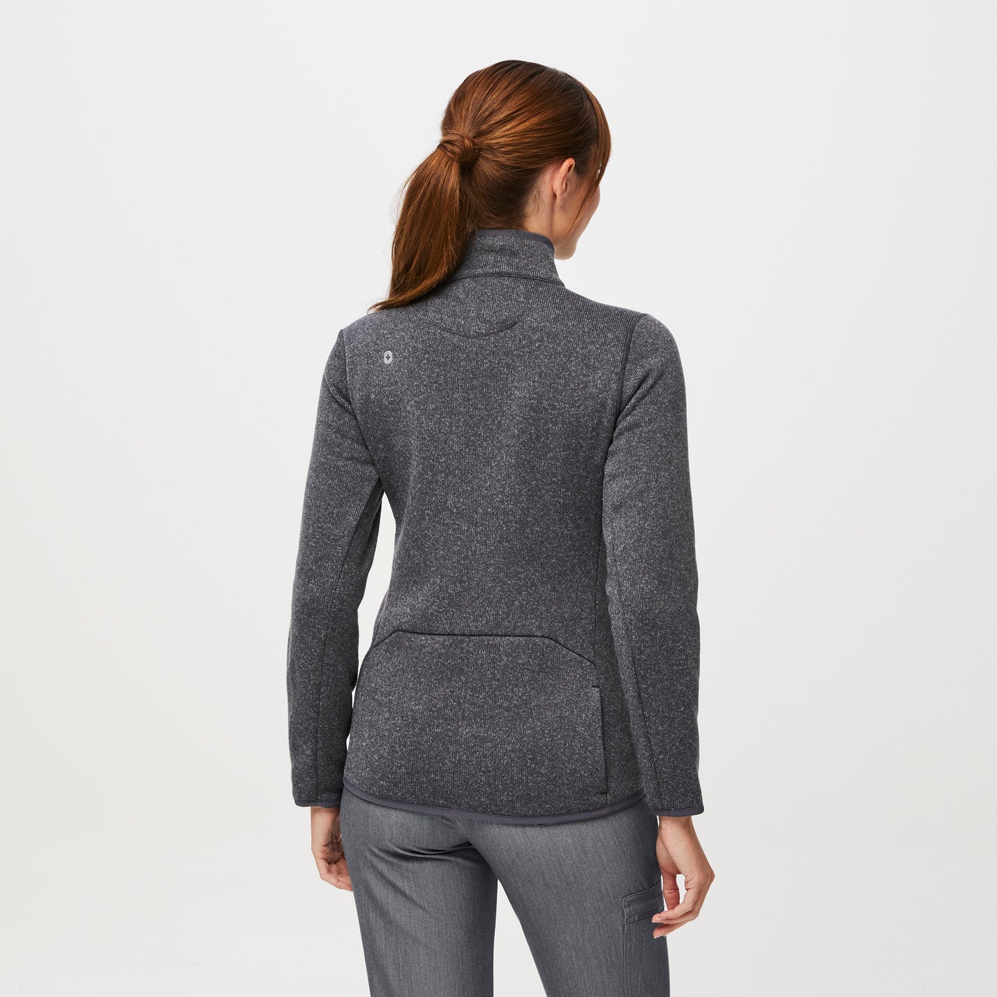Women’s OnShift Sweater Knit Jacket™ Heather Dark Charcoal · FIGS
