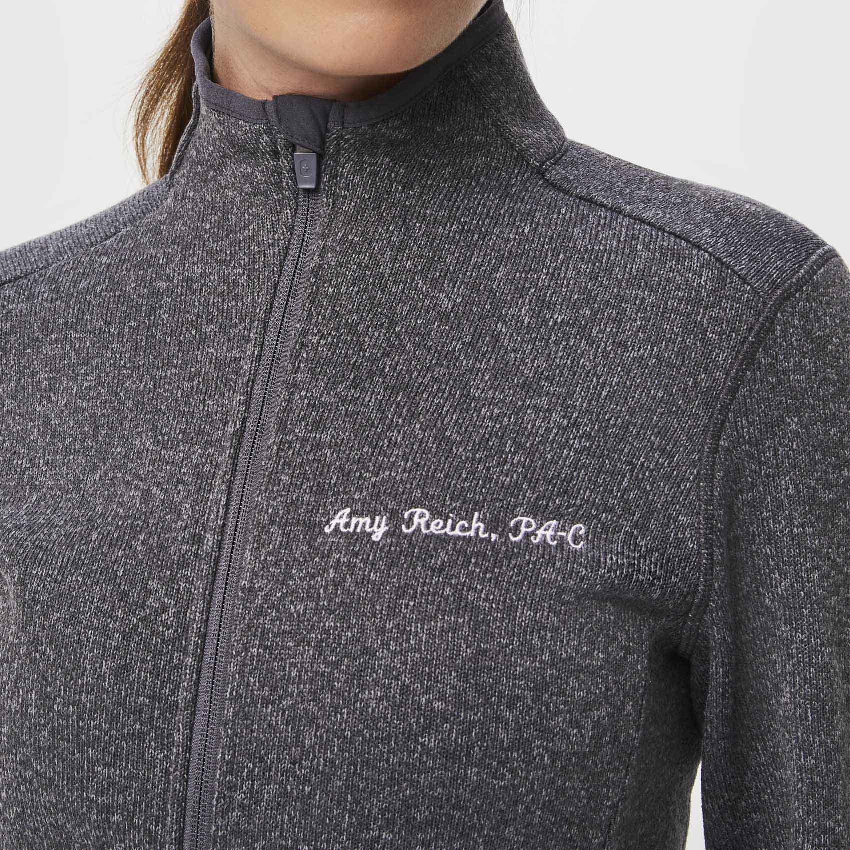 Women’s OnShift Sweater Knit Jacket™ Heather Dark Charcoal · FIGS