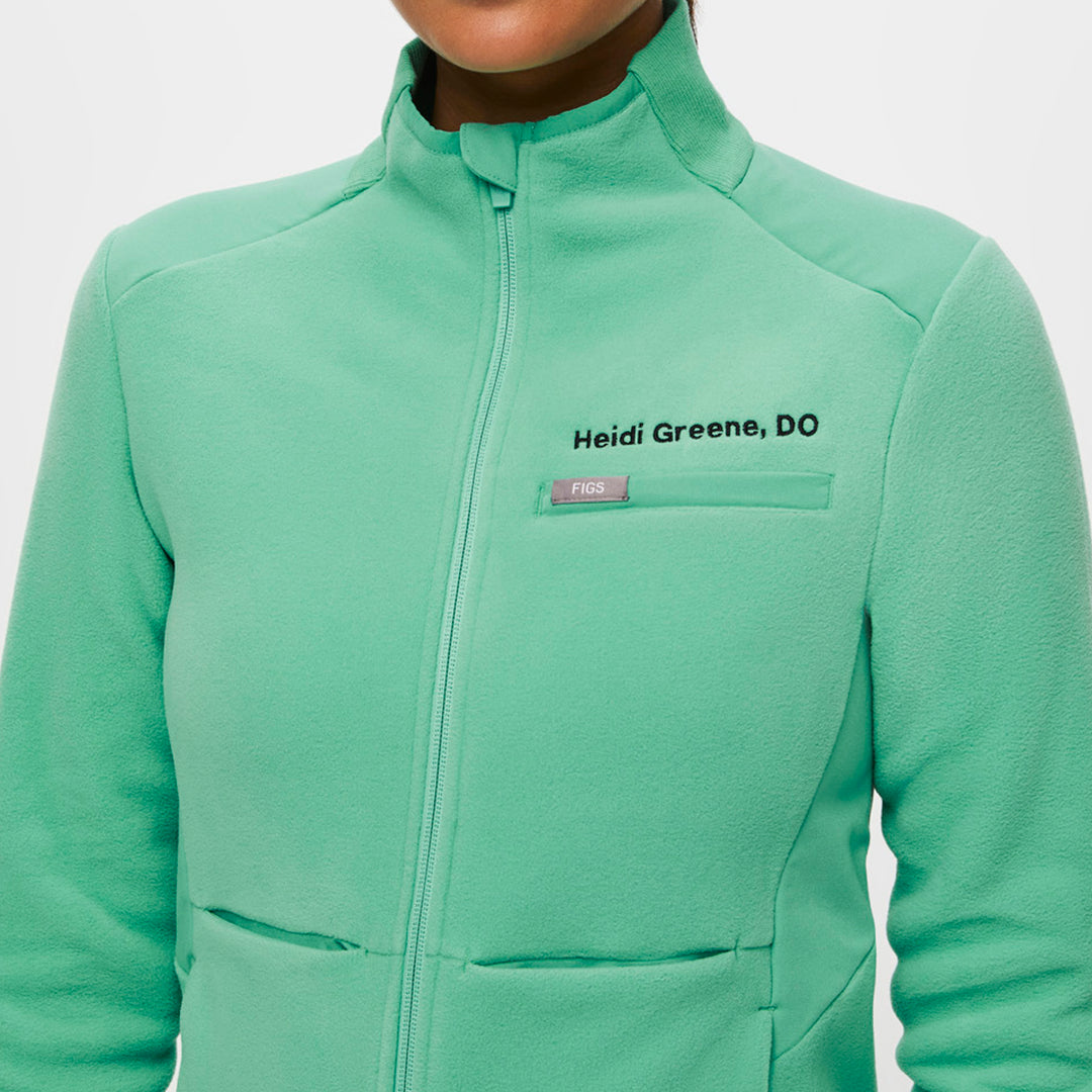 Women's OnShift Fleece Jacket™ Surgical Green · FIGS