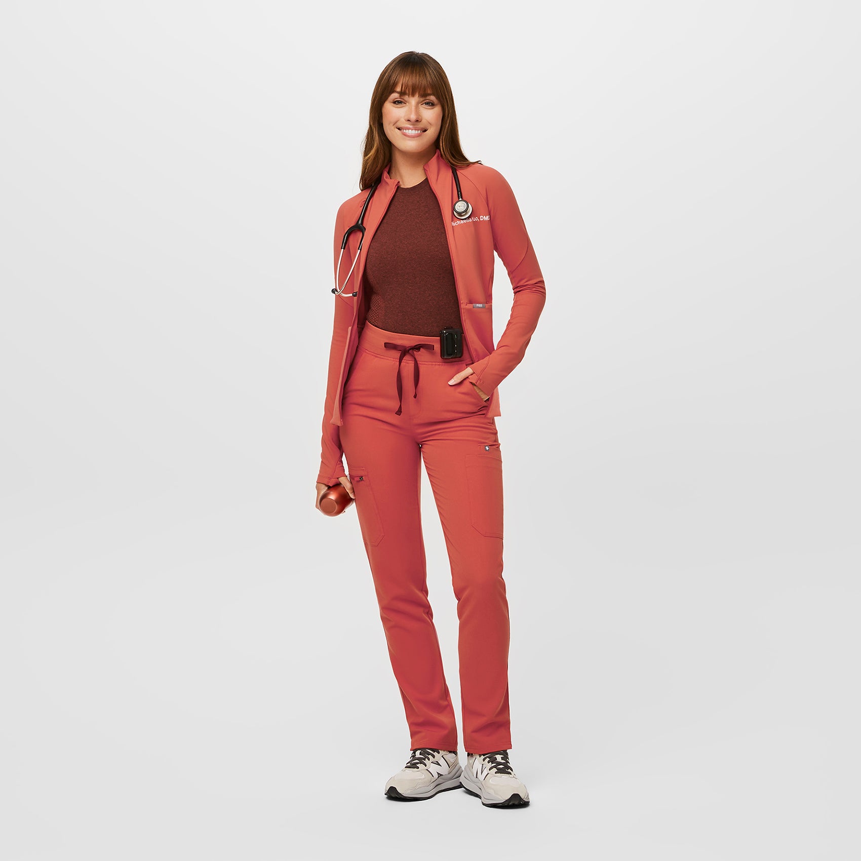 Pantalón médico skinny de cintura alta Yola™ para mujer - Arcilla