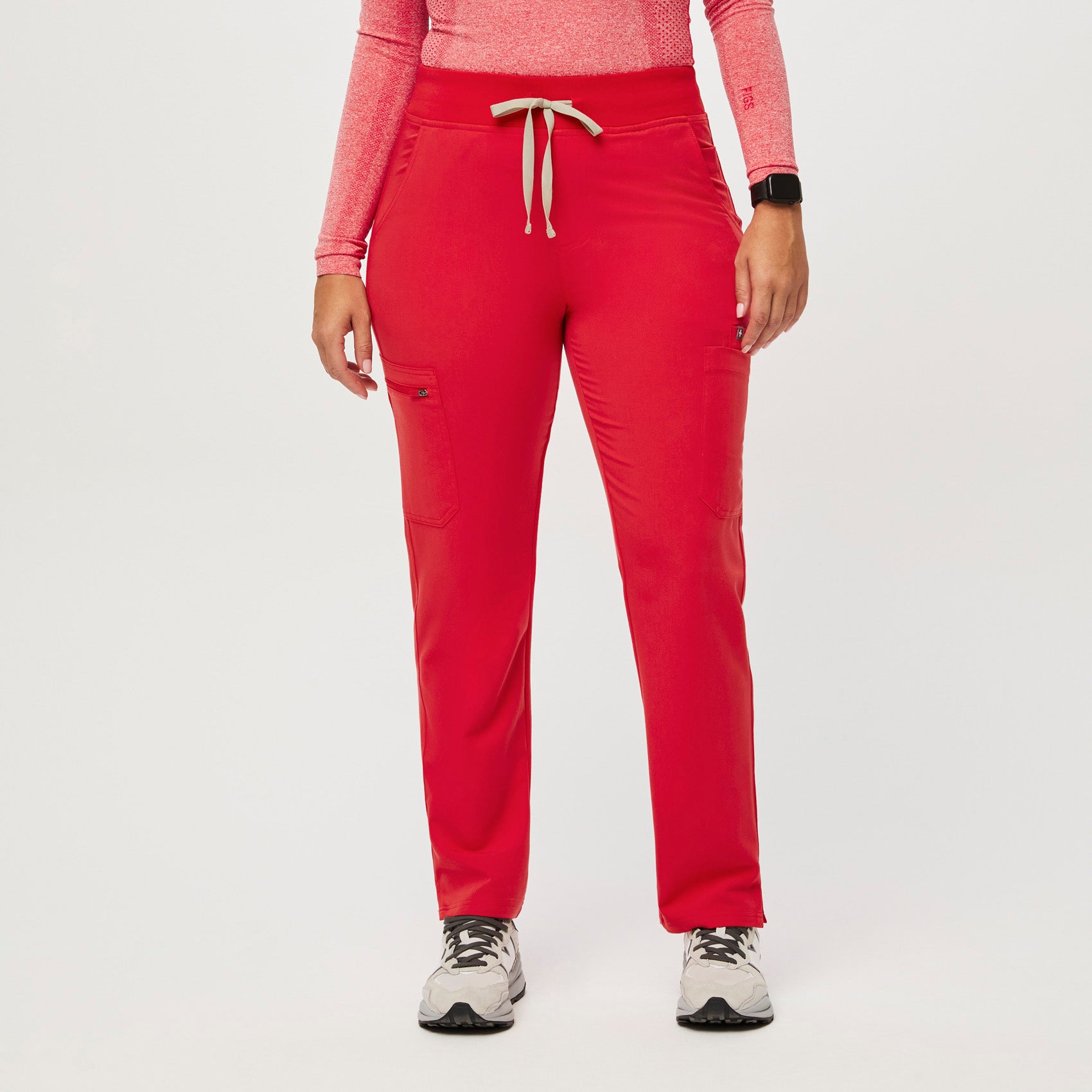 Pantal n m dico skinny de cintura alta Yola para mujer Rojo