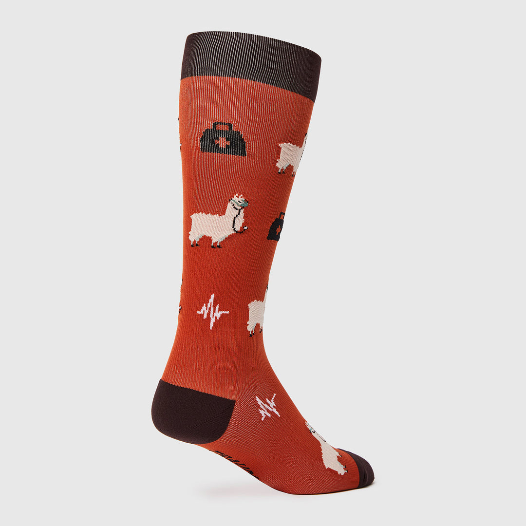 Men’s FIGS Compression Socks Llama/Auburn