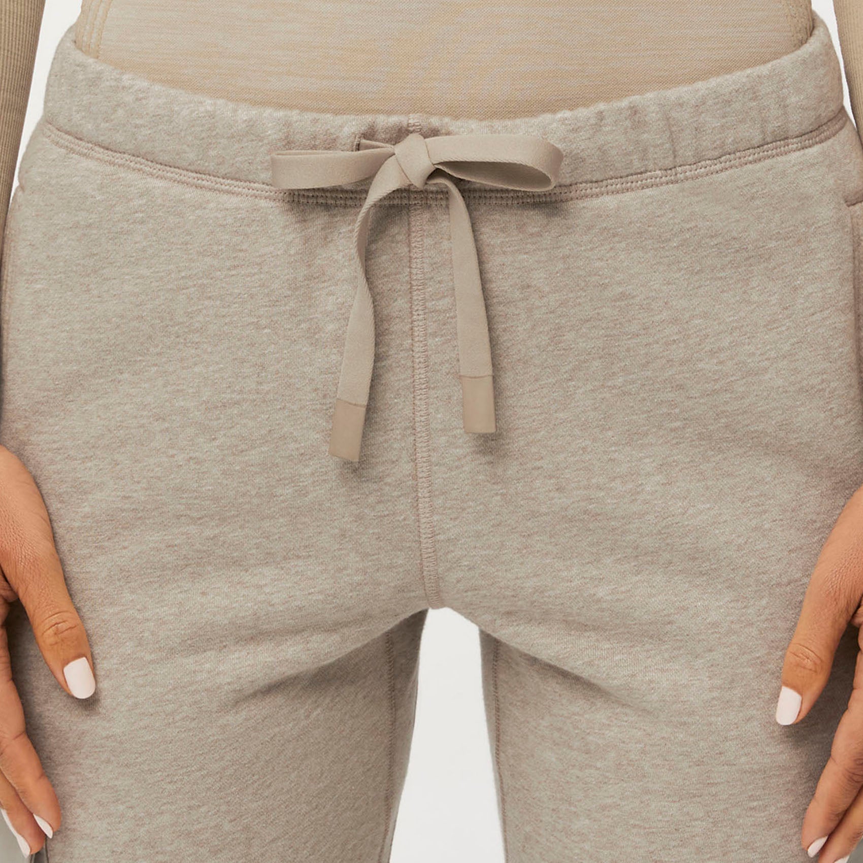 Beyond Yoga Brushed Up Lounge Around Midi Jogger in Oatmeal Heather