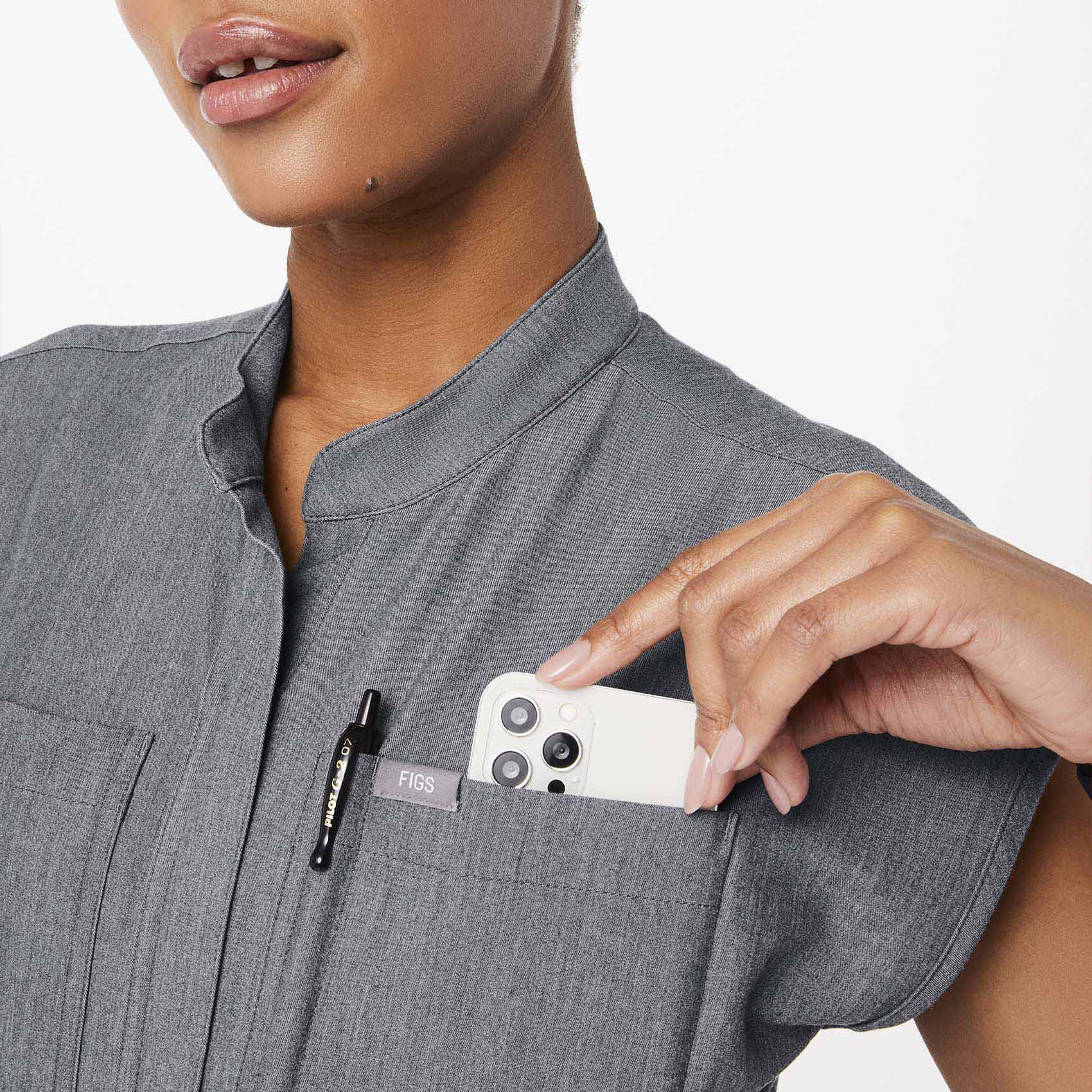 Women’s Rafaela Cargo ScrubJumpsuit™ Graphite · FIGS