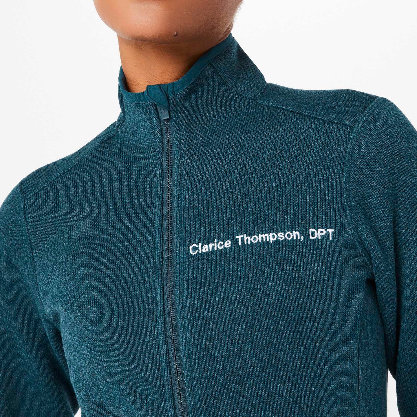 Women’s OnShift Sweater Knit Jacket™ Caribbean Blue · FIGS