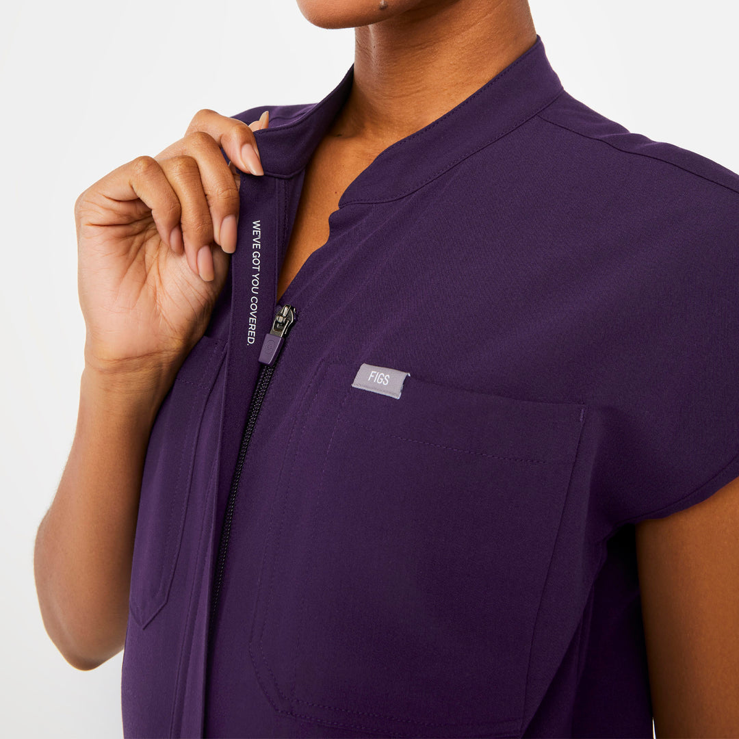 Women’s Rafaela Cargo ScrubJumpsuit™ Purple Jam · FIGS