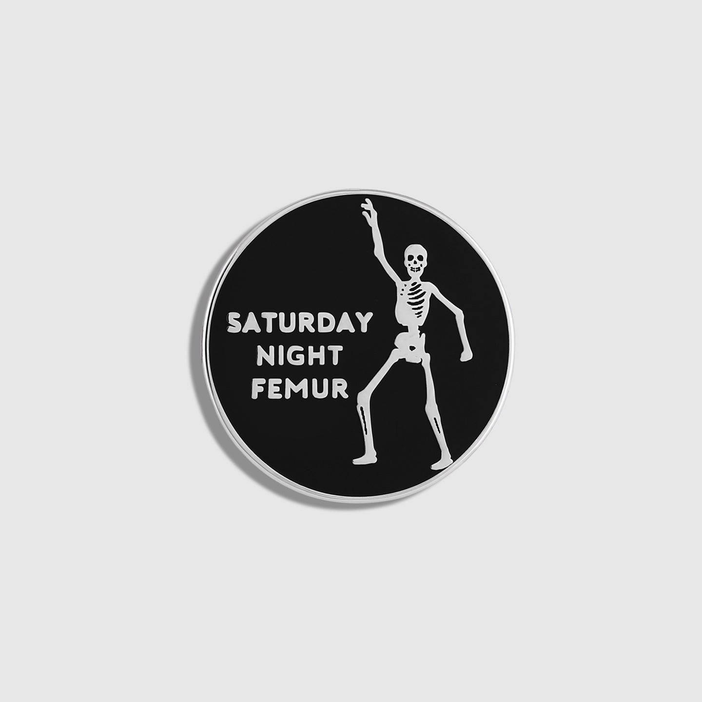 FIGS V Coterie Saturday Night Femur Enamel Pin Black