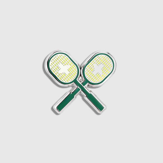 Unisex FIGS V Coterie Tennis Racquet Enamel Pin Match Point Green
