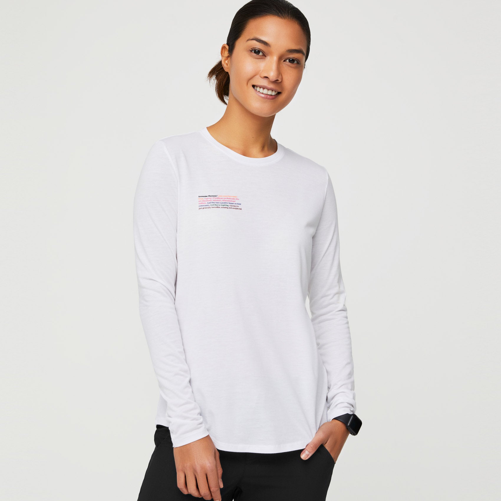 Women’s Awesome Humans Longsleeve Underscrub · FIGS