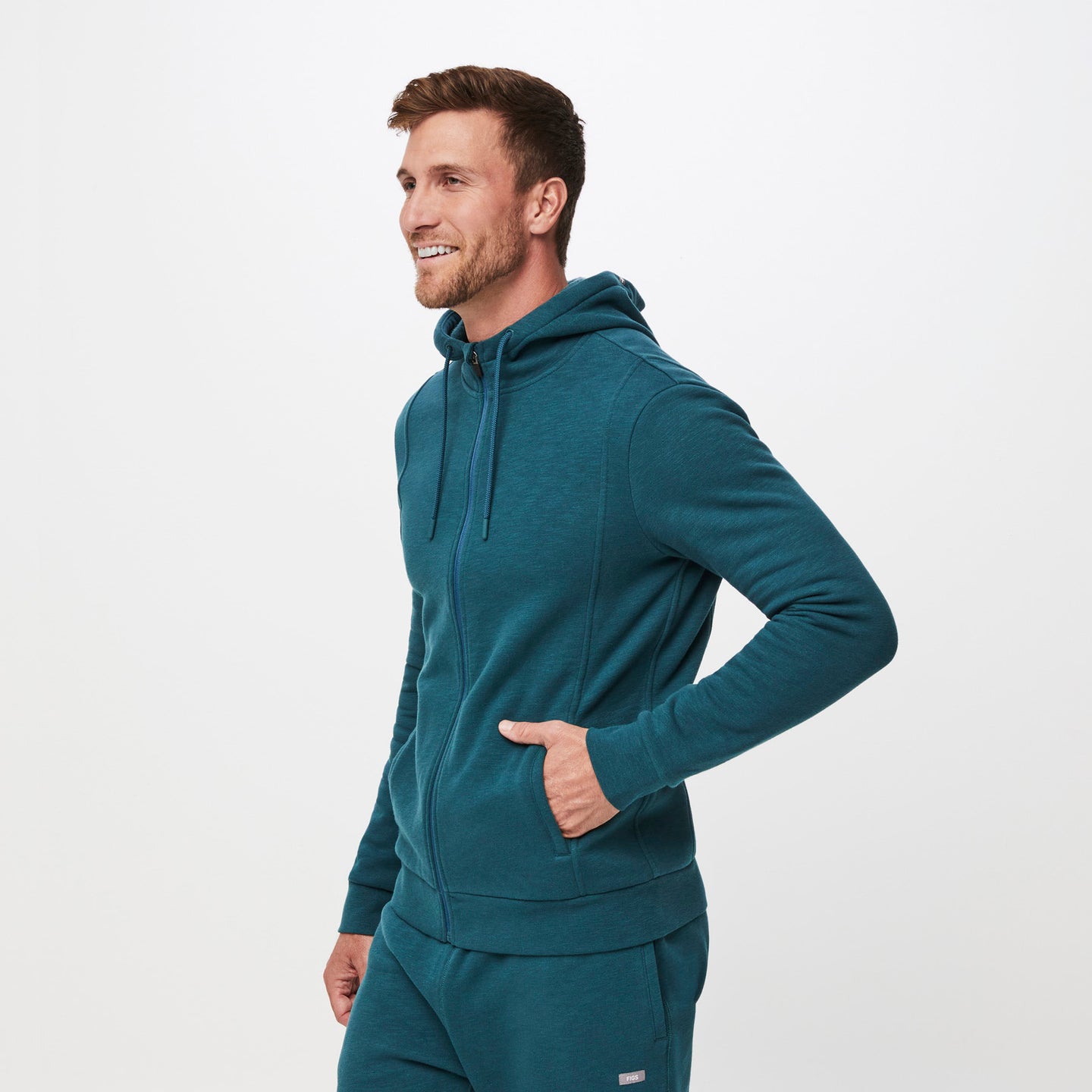 Men's Essential Hoodie Caribbean Blue · FIGS