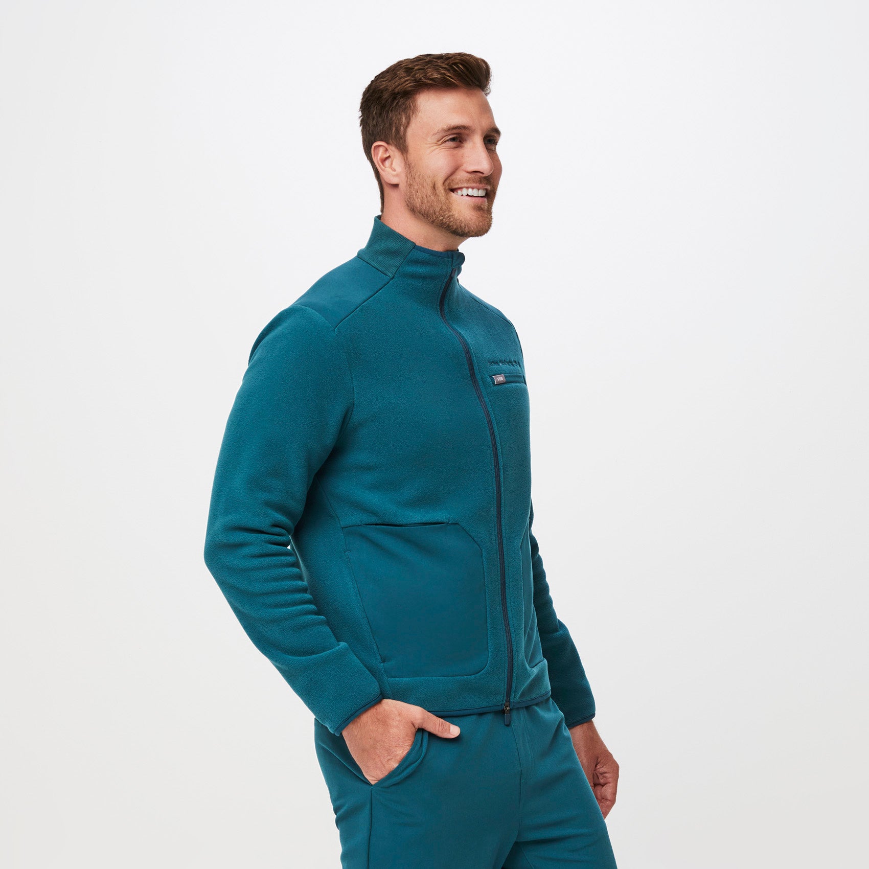 Caribbean blue fleece jacket top
