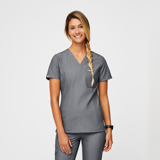 Women’s Slim Catarina OnePocket Scrub Top™ Graphite · FIGS