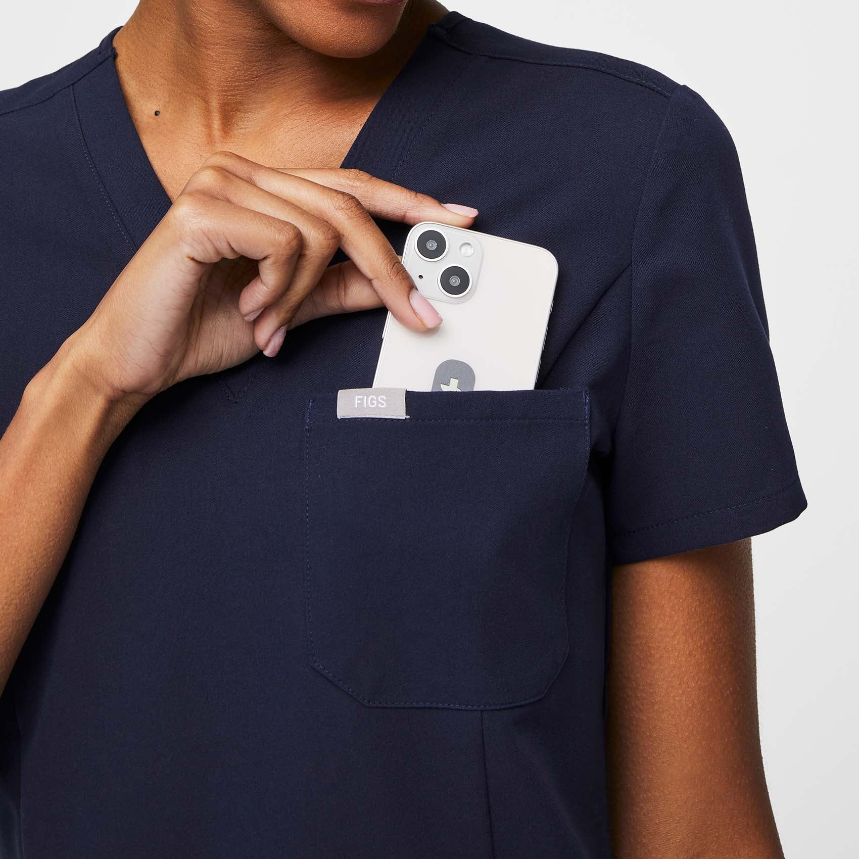 Women’s Slim Catarina OnePocket Scrub Top™ Navy · FIGS