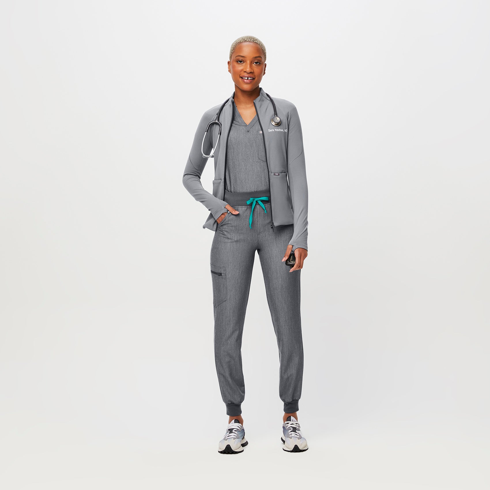 Women's On-Shift ContourKnit Jacket™ - Graphite · FIGS