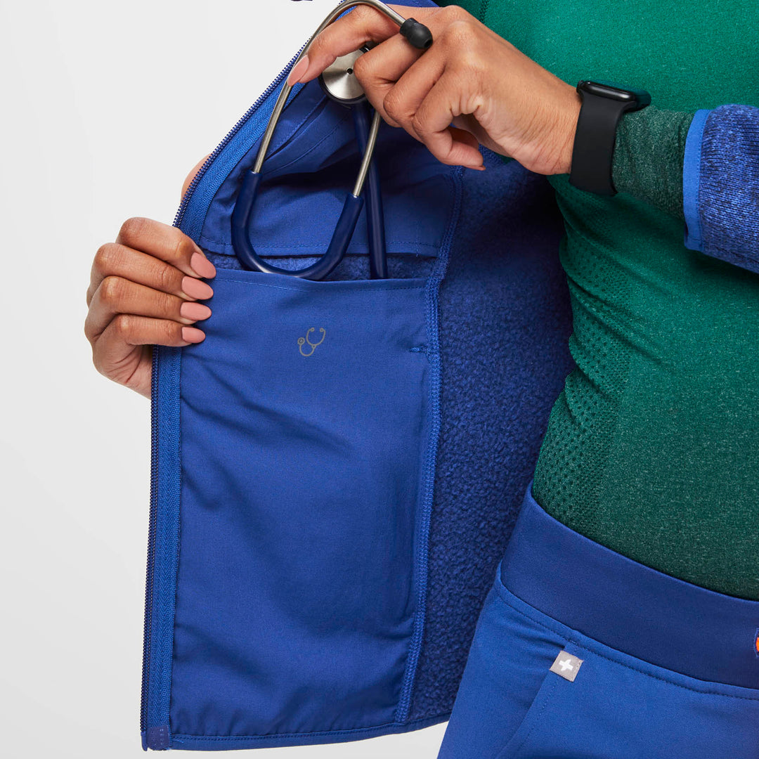 Women’s OnShift™ Sweater Knit Jacket Heather Winning Blue · FIGS