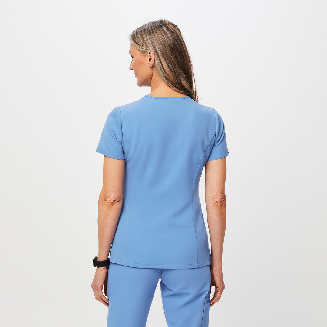 Women’s Slim Catarina OnePocket Scrub Top™ Ceil Blue · FIGS