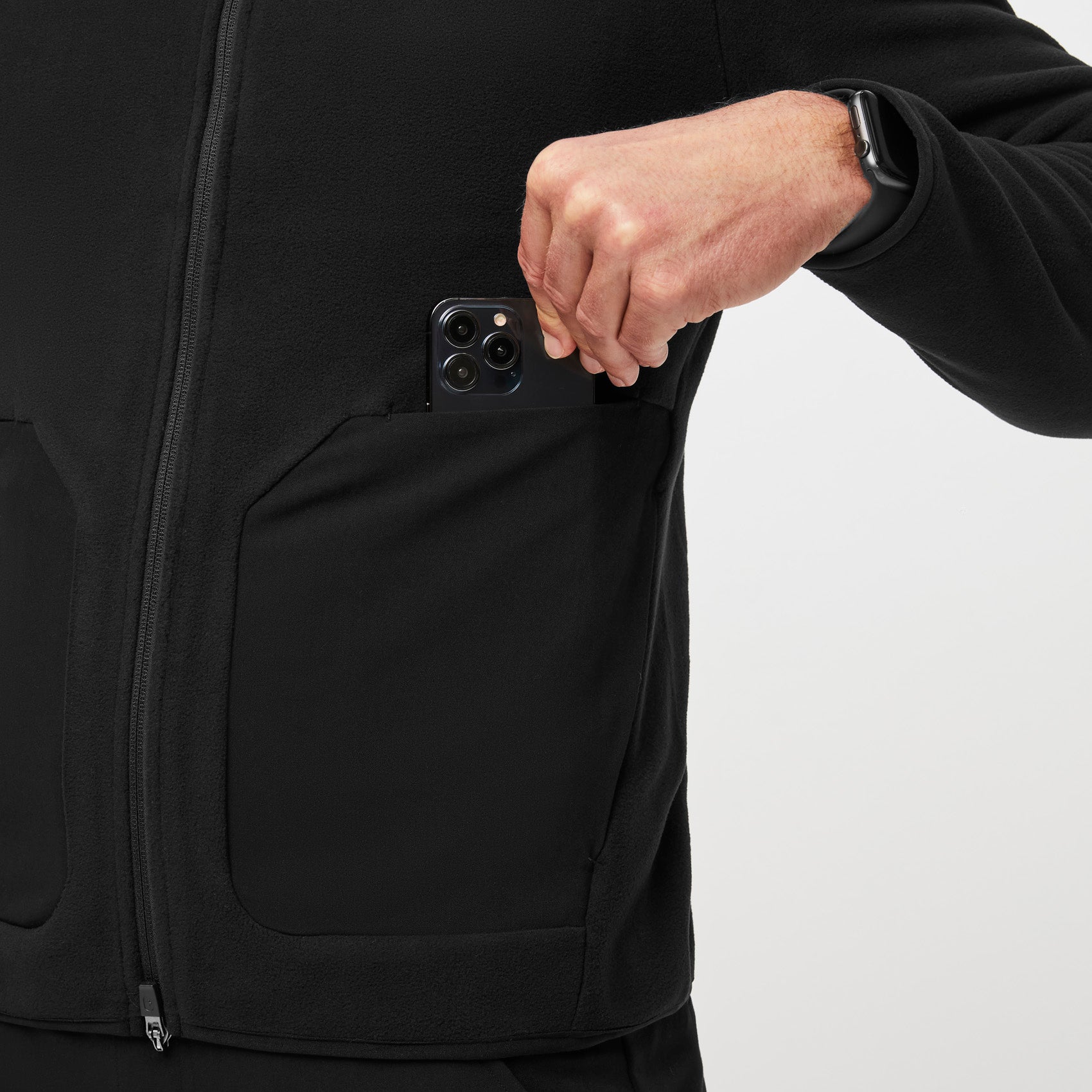Men's OnShift Fleece Jacket™ Black · FIGS